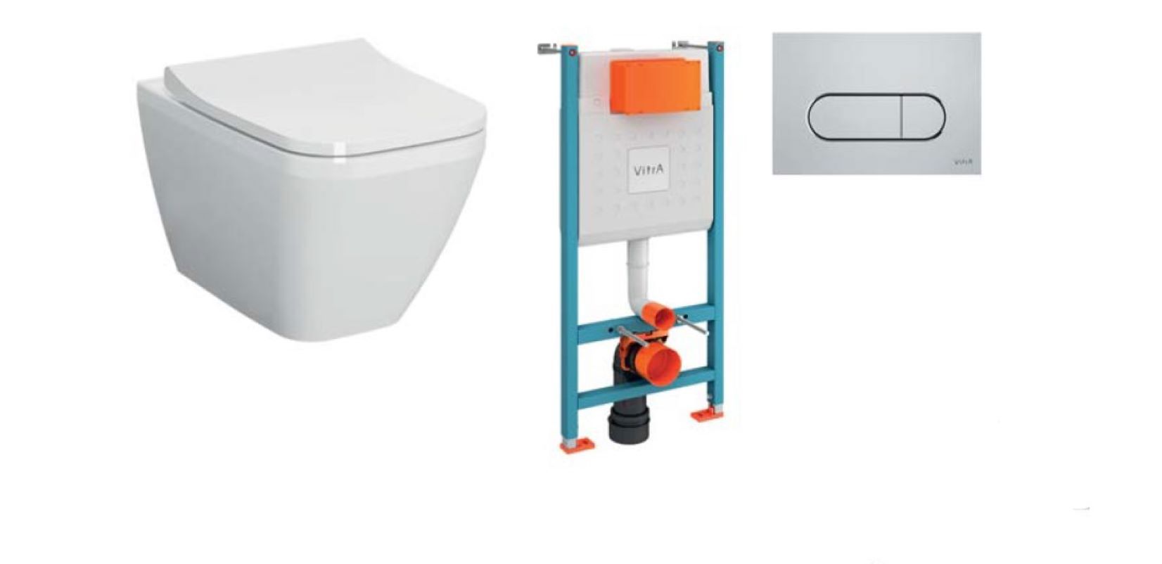 Изображение товара Комплект инсталляция с унитазом Vitra Integra square 9856B003-7207 цвет белый
