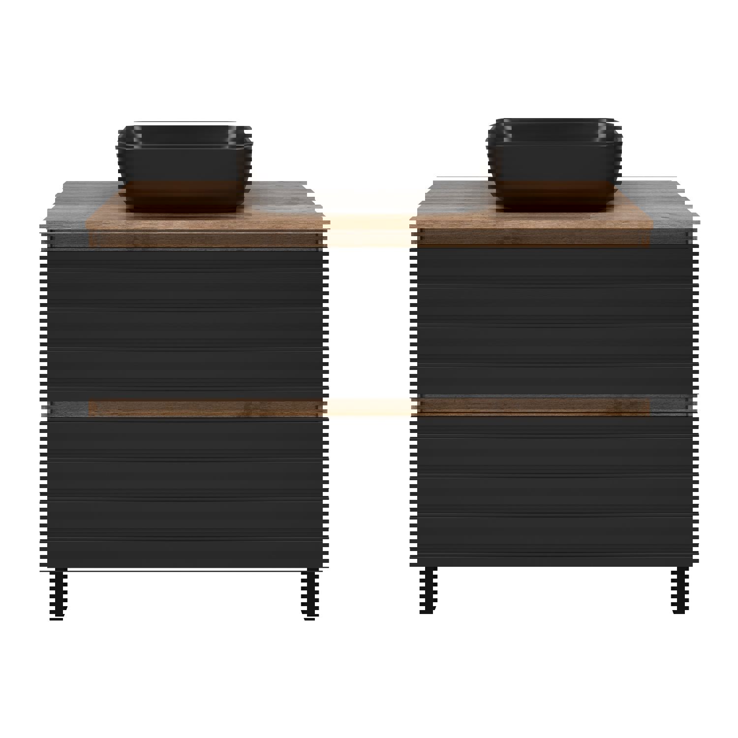 Изображение товара Тумба под раковину Brevita Dakota 100 см коричневая с раковиной Melana 50 комплект