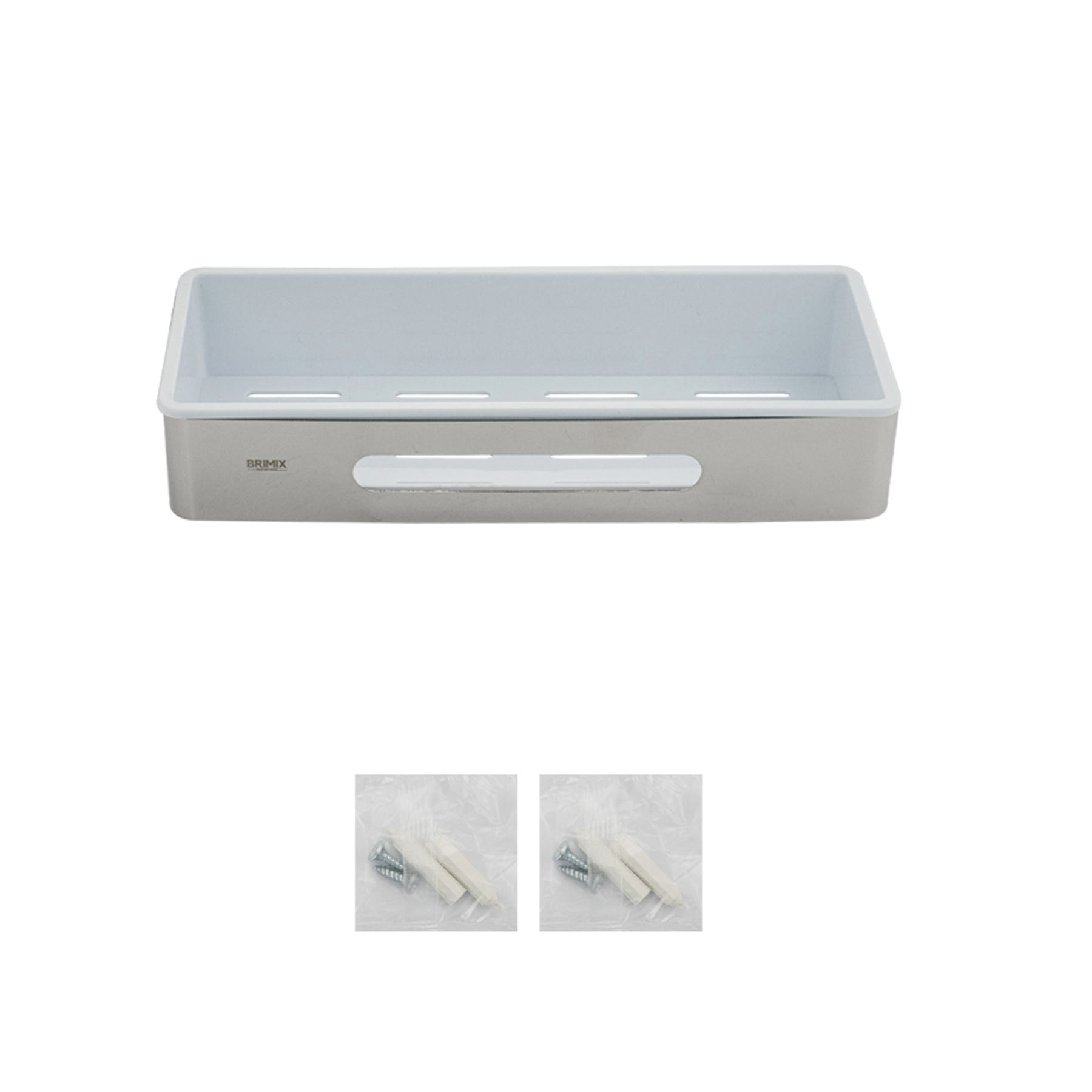 Изображение товара Полка для ванной комнаты Brimix 5636 из нержавеющей стали хромированная прямоугольная