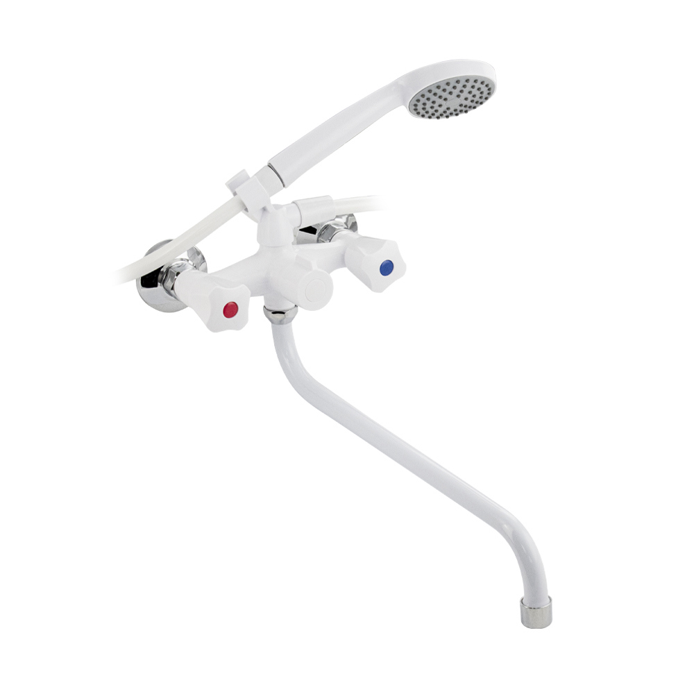 Изображение товара Смеситель для ванны Brimix 4402 Белый с душевой лейкой