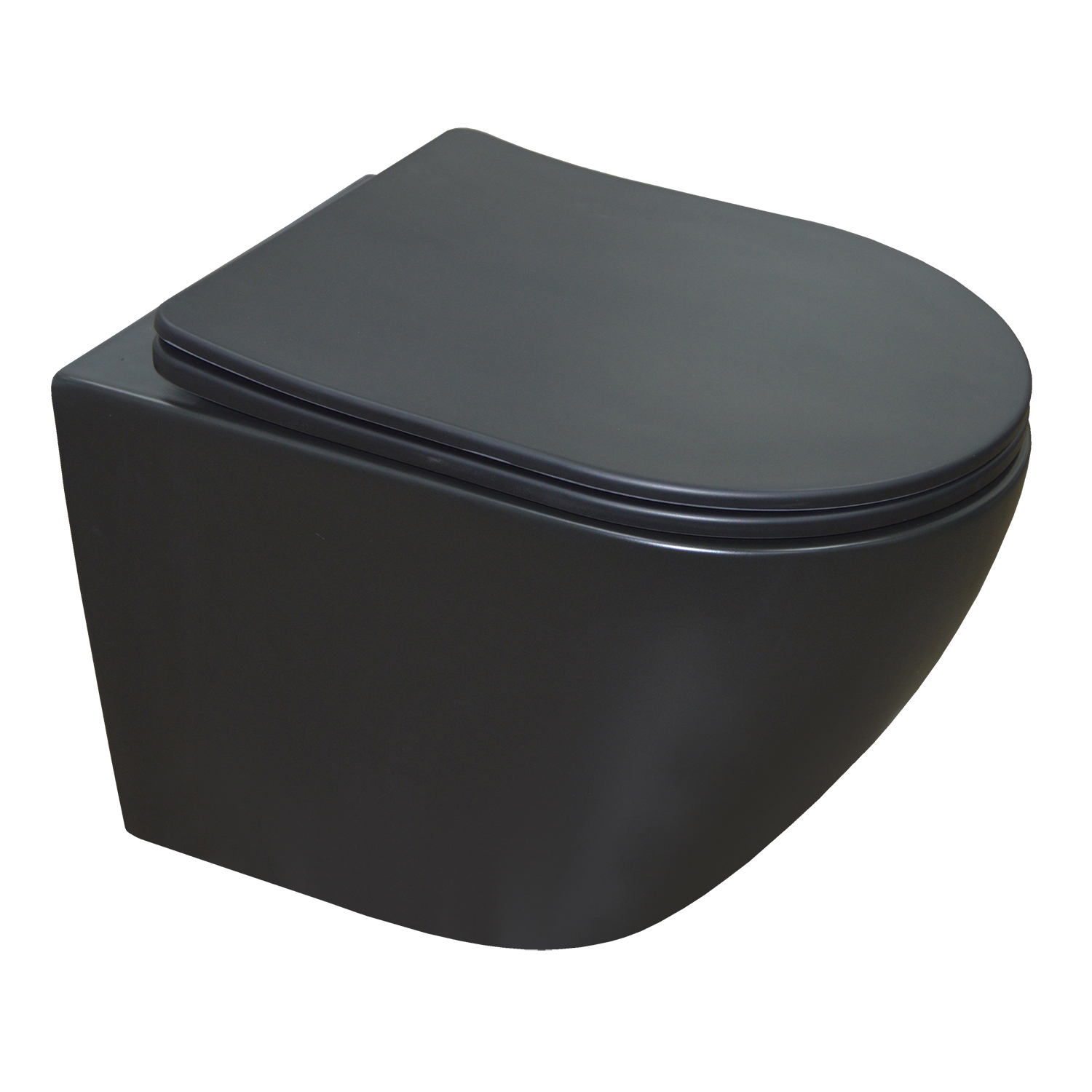 Изображение товара Подвесной унитаз Azario AZ-2003MB безободковый черный матовый с сиденьем микролифт