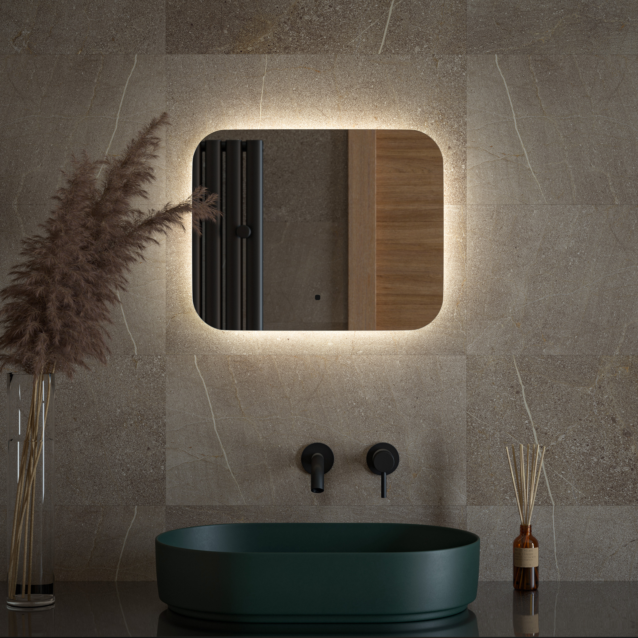 Изображение товара Зеркало для ванной Defesto Opti DF 2801RH с подсветкой 50x40см
