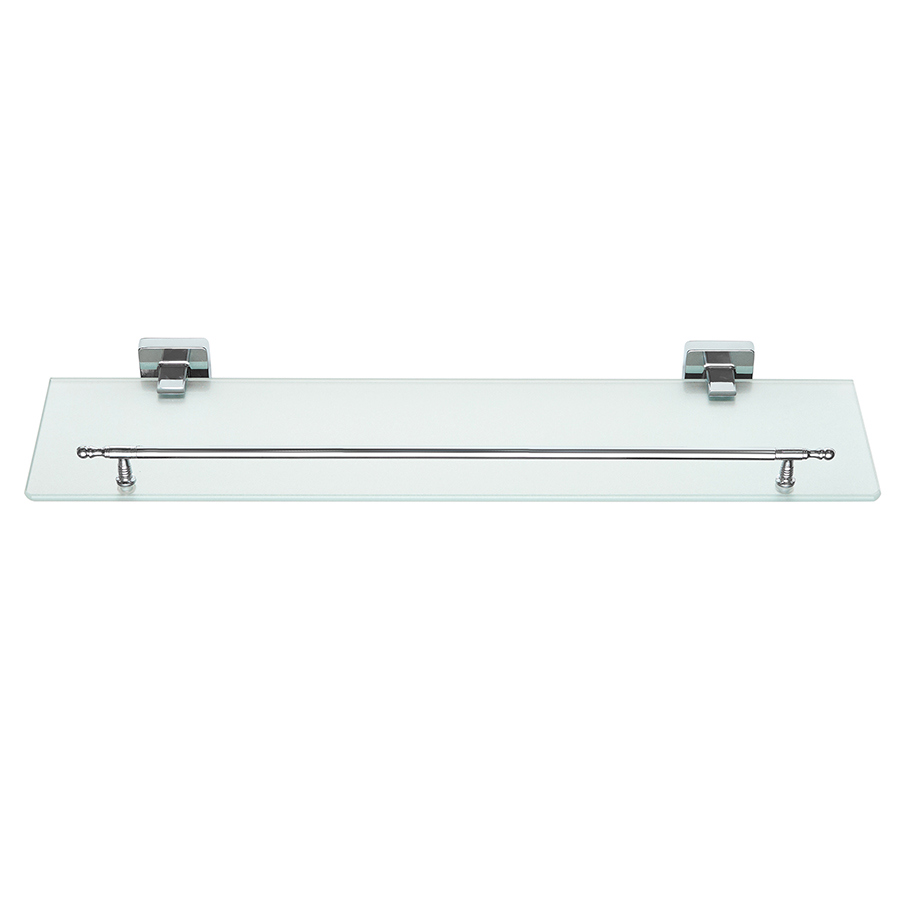 Изображение товара Полка для ванной комнаты delphinium 102272 металл, стекло 13.5x52 см цвет серый, серебристый