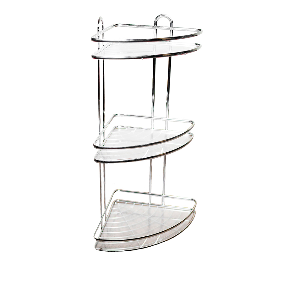 Изображение товара Полка для ванной комнаты delphinium 101153 угловая металл стекло хром 25.5x25.5 см