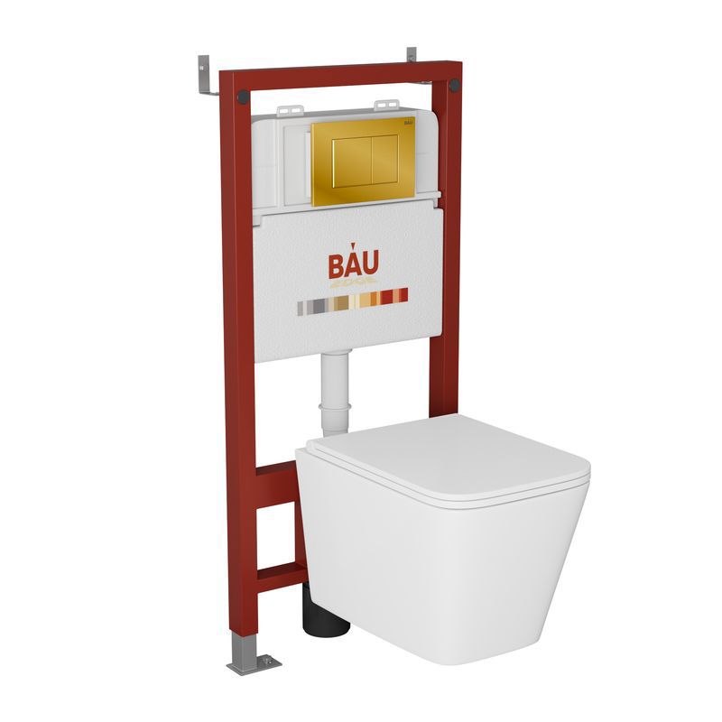 Изображение товара Комплект инсталляции и унитаз Bauedge Q111300-BS0001-HQ2-Q00013 белый