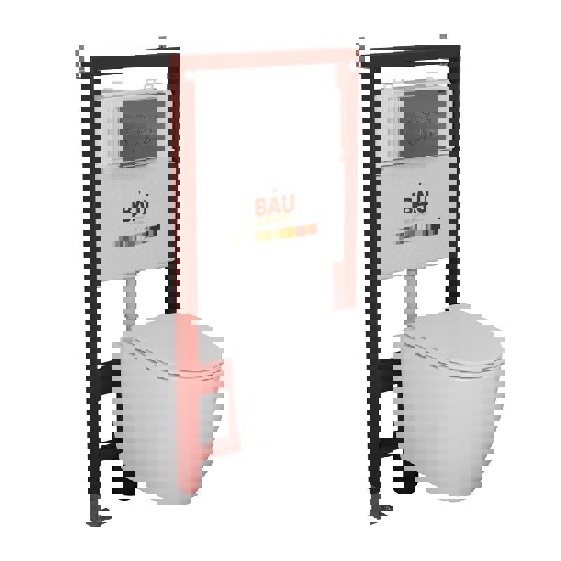 Изображение товара Комплект инсталляция с унитазом Bauedge Q111300-BL0001-Q00004 белый высокий функционал
