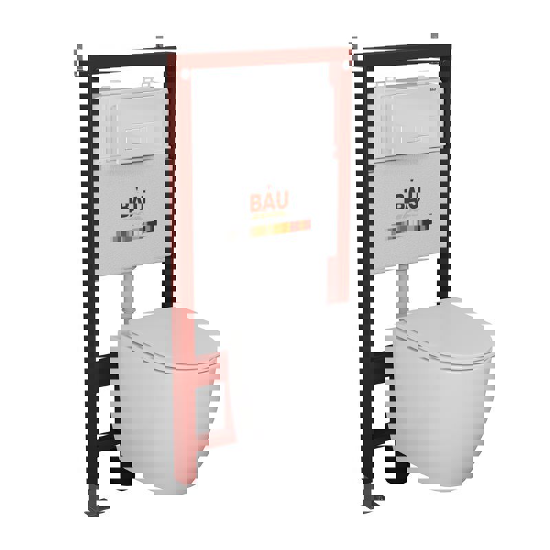 Изображение товара Комплект инсталляция с унитазом Bauedge Q111300-BL0001-Q00006 белый глянец