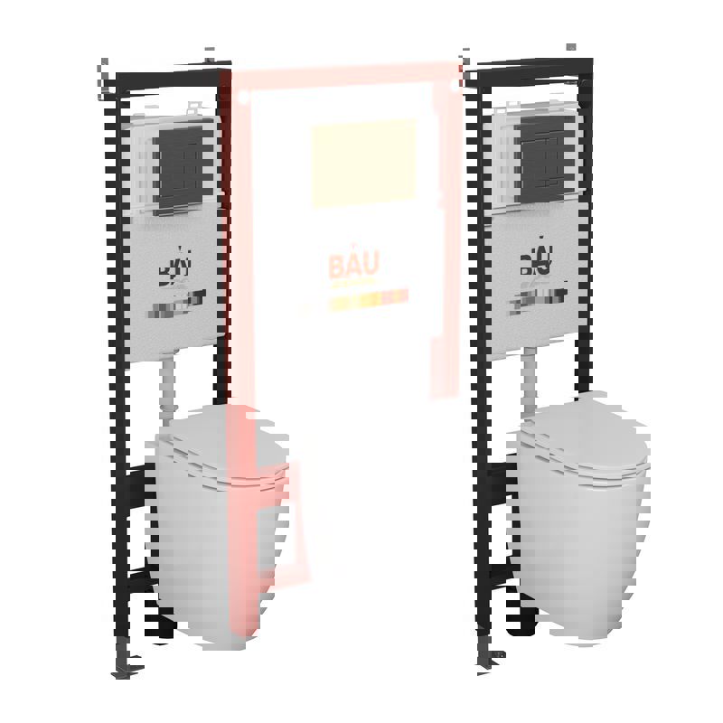 Изображение товара Комплект инсталляция с унитазом Bauedge Q111300-BL0001-Q00012 цвет белый