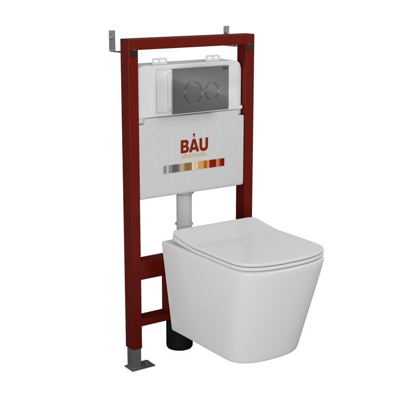 Изображение товара Комплект инсталляция с унитазом Bauedge Q111300-BS0002-Q00004 цвет белый
