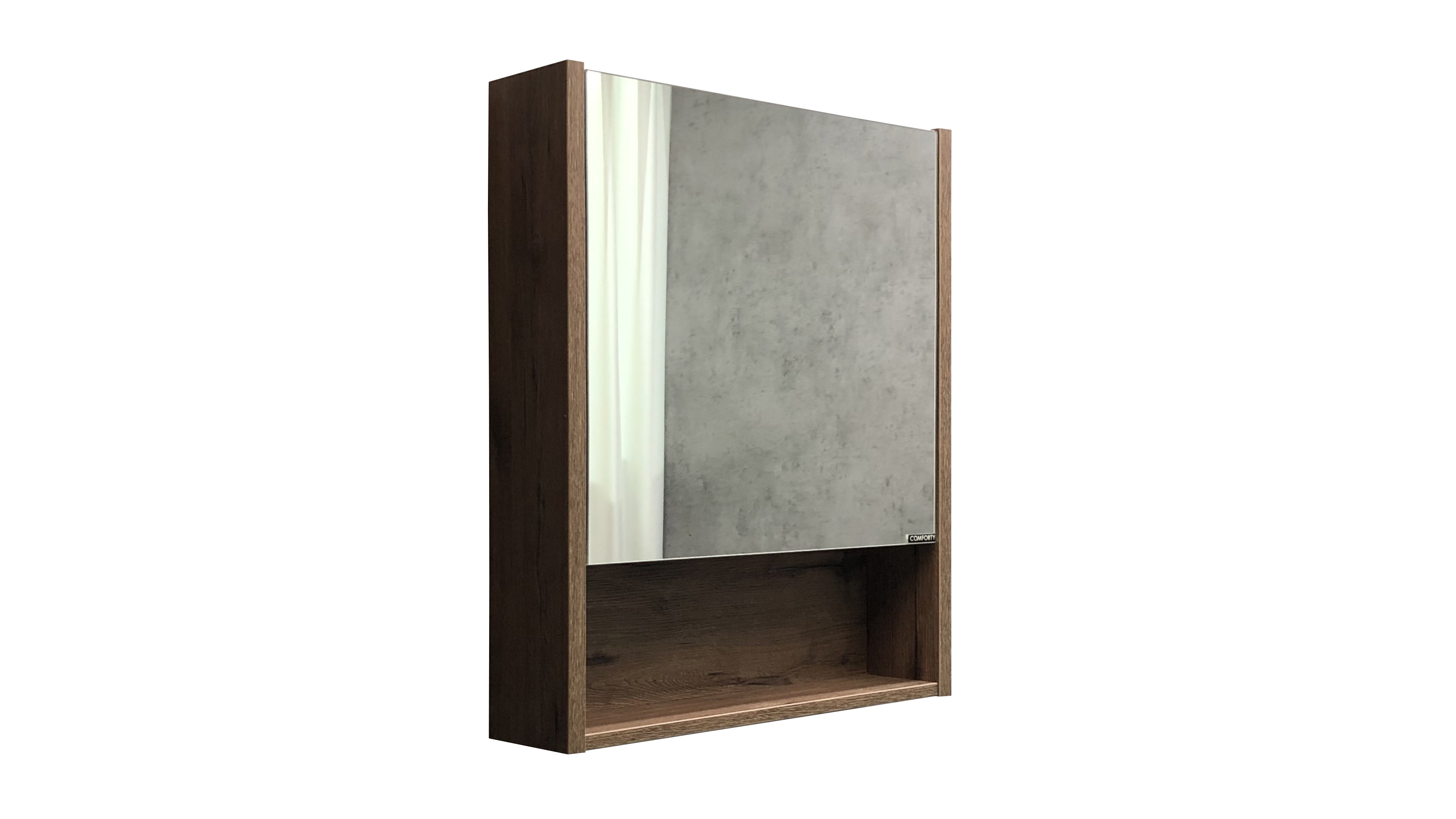 Изображение товара Шкаф подвесной с зеркалом Comforty Марио 60x70 см коричневый Россия