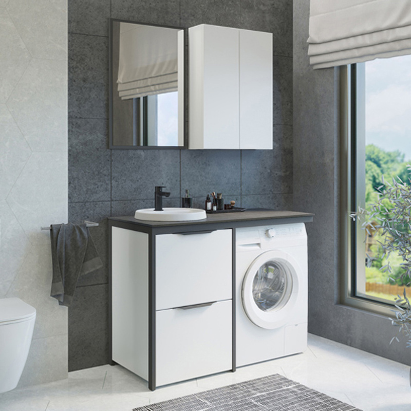 Изображение товара Шкаф-пенал для ванной комнаты Comforty Лозанна 60 белый глянец влагостойкий МДФ