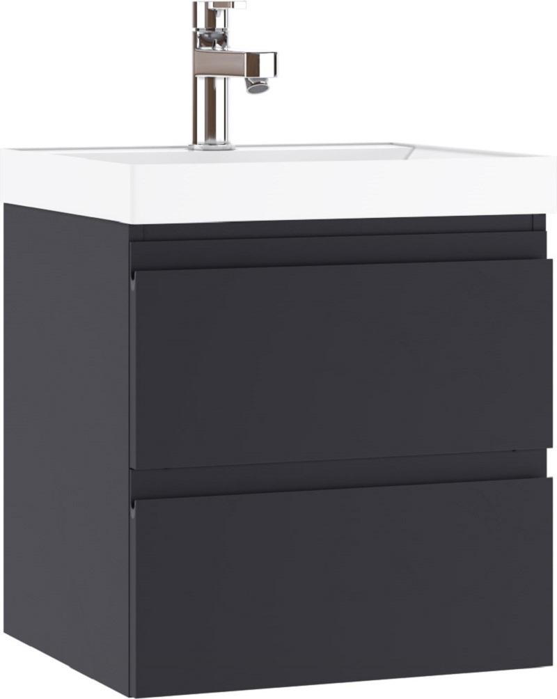 Изображение товара Тумба под раковину Домино Graffo Графит матовый DGr2110T подвесная 48.60см цвет графит матовый