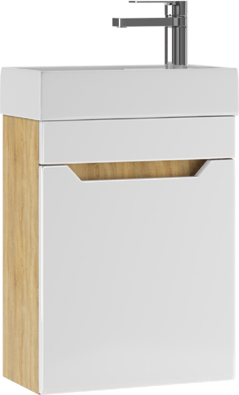 Изображение товара Тумба под раковину Айсберг Мечта DM2314T подвесная 39.20см цвет дуб сонома, белый