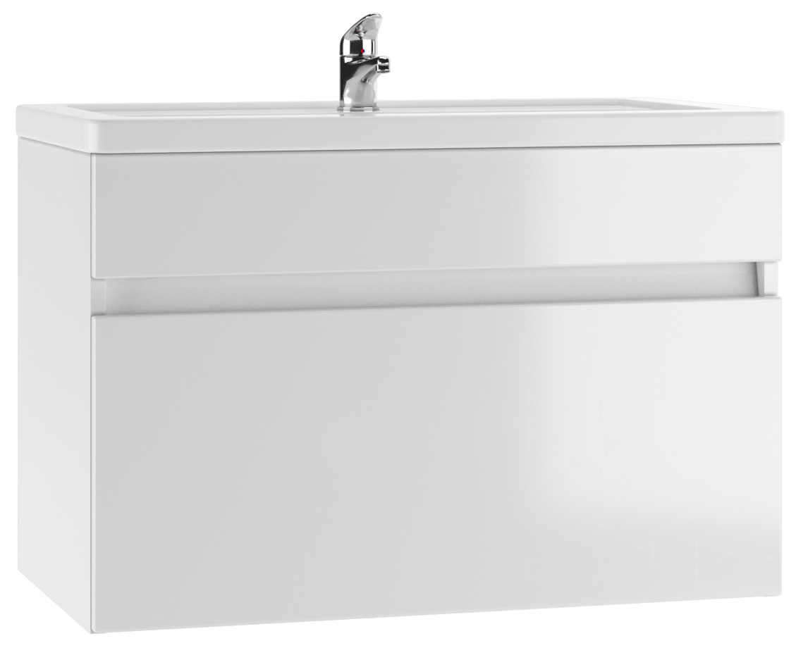 Изображение товара Тумба под раковину Айсберг Классик DA3011T подвесная 76.80см цвет белый