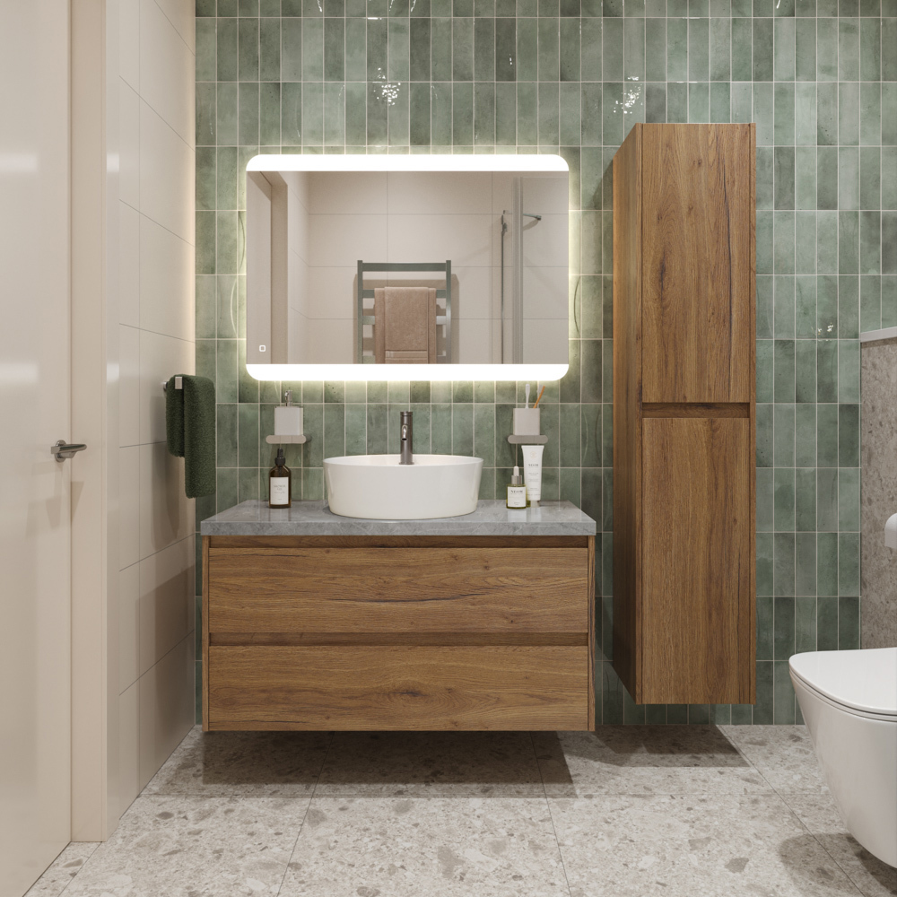 Изображение товара Тумба со столешницей и накладной раковиной BelBagno KRAFT подвесная kraft80rt-kepmgl-1306-set