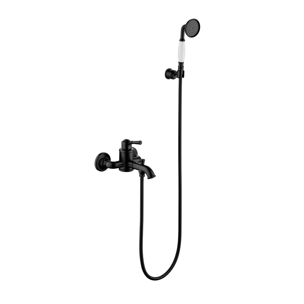 Изображение товара Смеситель для ванны Aquatek Классик AQ1549MB однорычажный черный с душевой лейкой