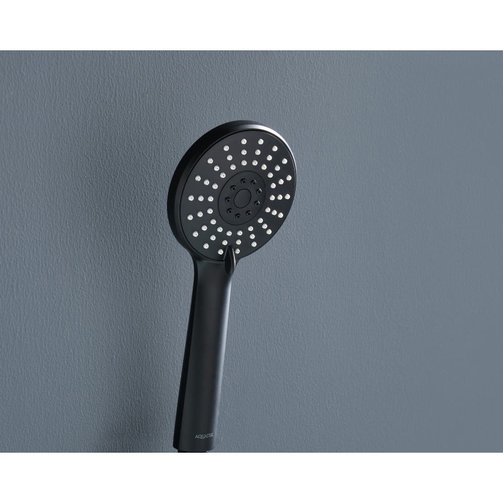 Изображение товара Лейка для душа Aquatek AQ2009MB 3 режима пластик черная современная