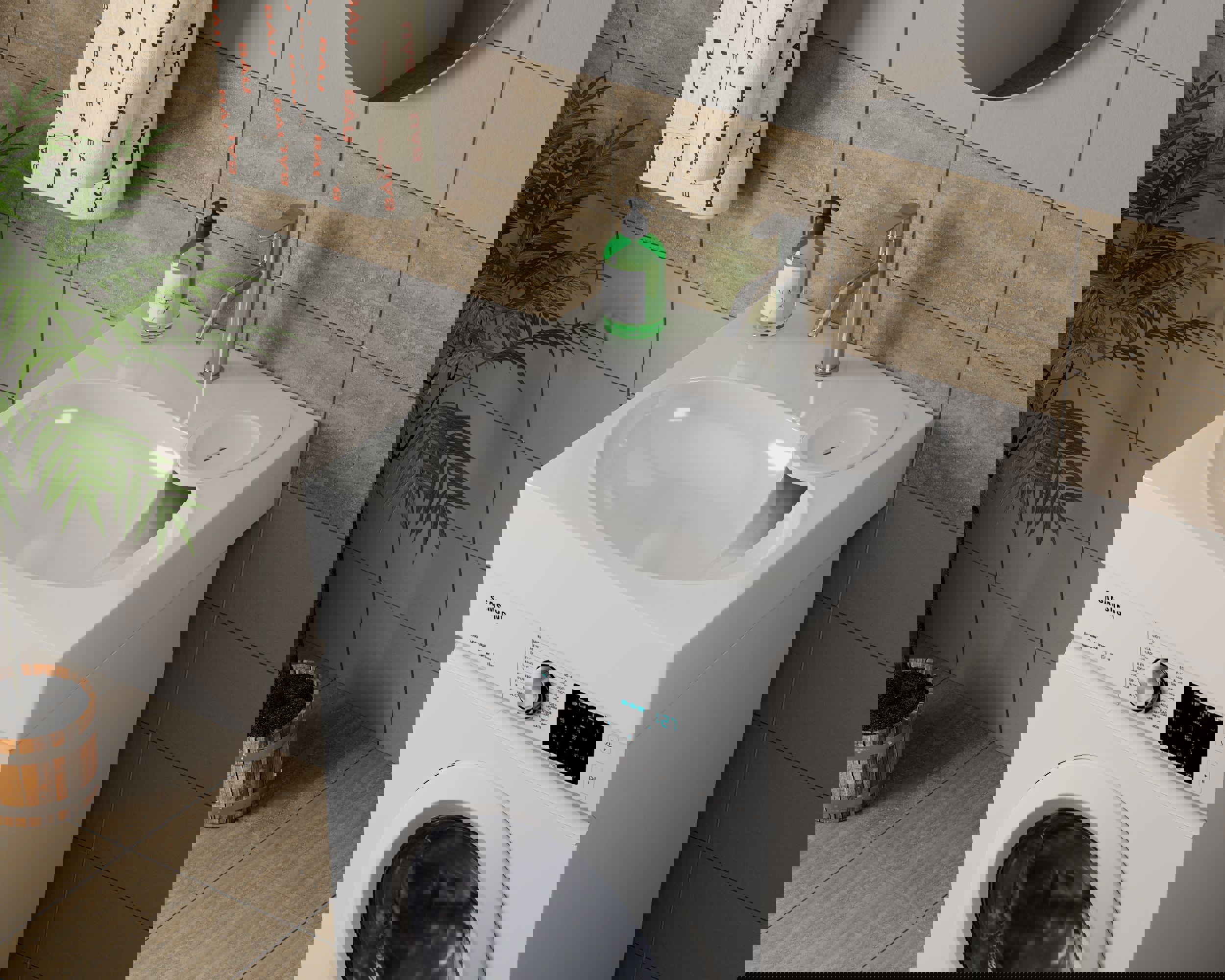 Изображение товара Раковина на стиральную машину Bauedge MY2013 59.2см глянцевый белый