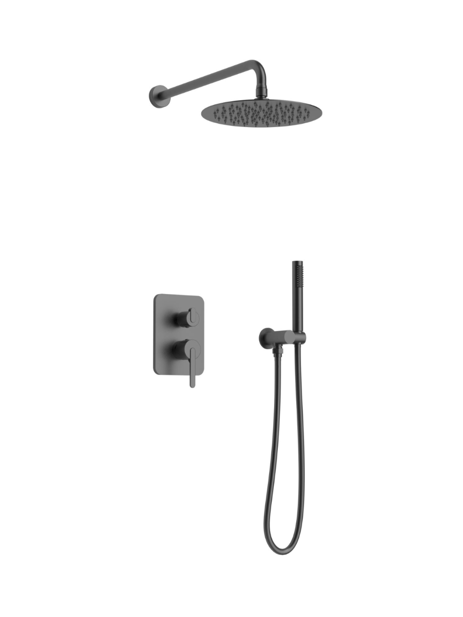 Изображение товара Душевая система AltroBagno Unione 040108 GrMt с тропическим душем и механизмом Gioco