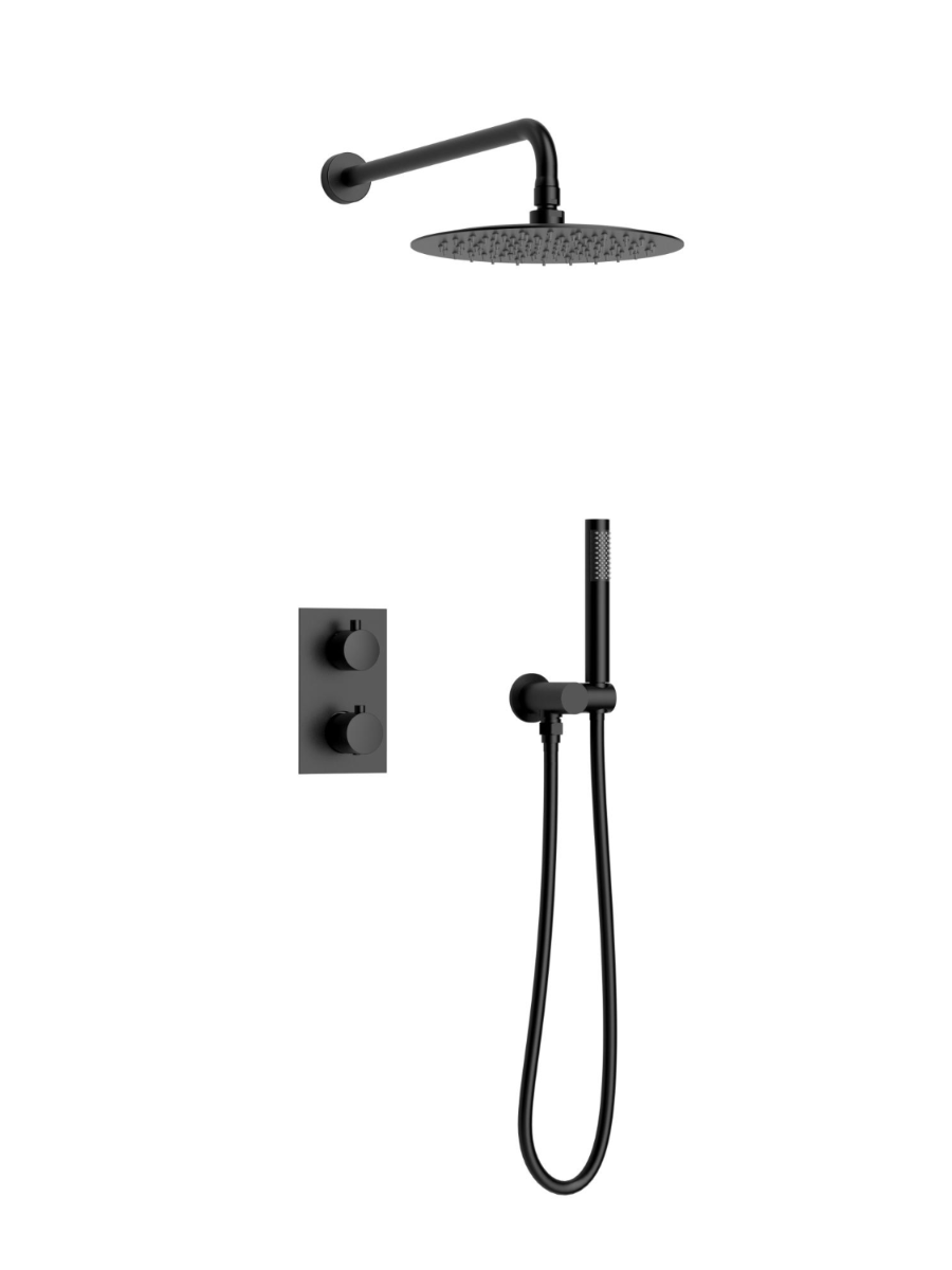 Изображение товара Душевая система с термостатом AltroBagno Unione 040408 NeOp Италия черная латунь