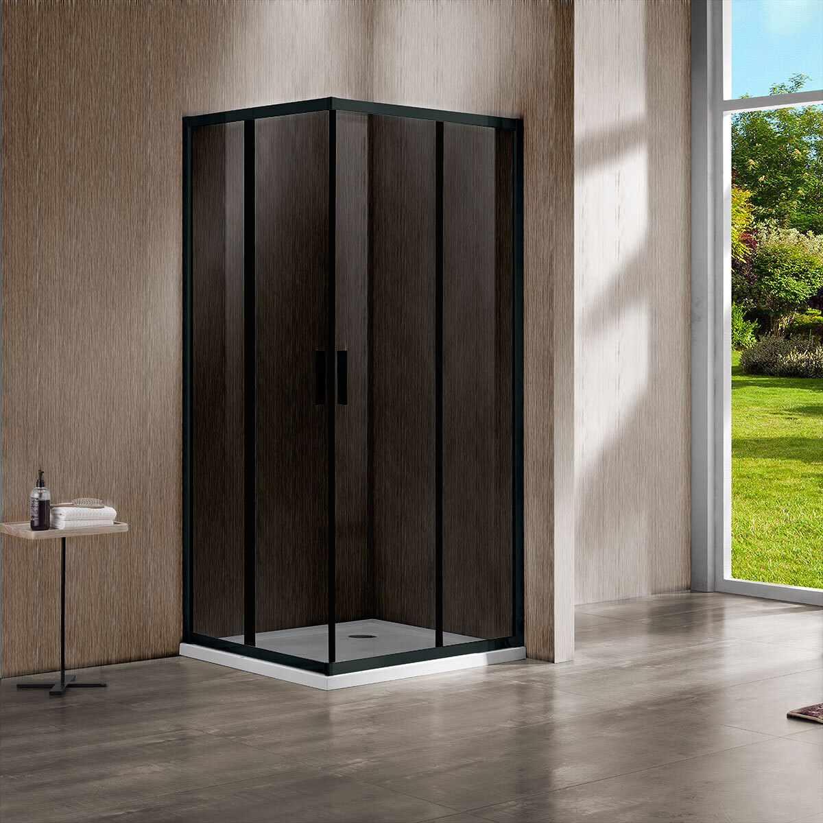 Изображение товара Душевая ширма VINCEA Garda прямоугольная 100x120 см с черным профилем и тонированным стеклом 6 мм Изображение товара Душевая ширма VINCEA Garda прямоугольная 100x120 см с черным профилем и тонированным стеклом 6 мм