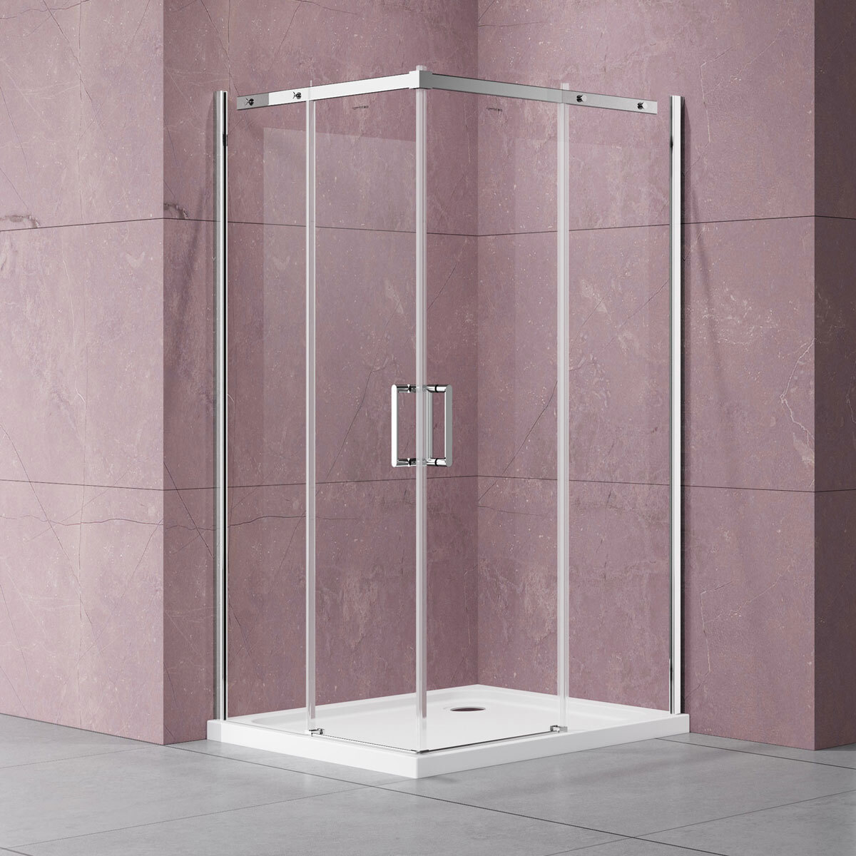 Изображение товара Душевой уголок Vincea Дайс VSS-4D900CL квадрат 90x90см хромированный профиль эффект стекла прозрачное закаленное стекло