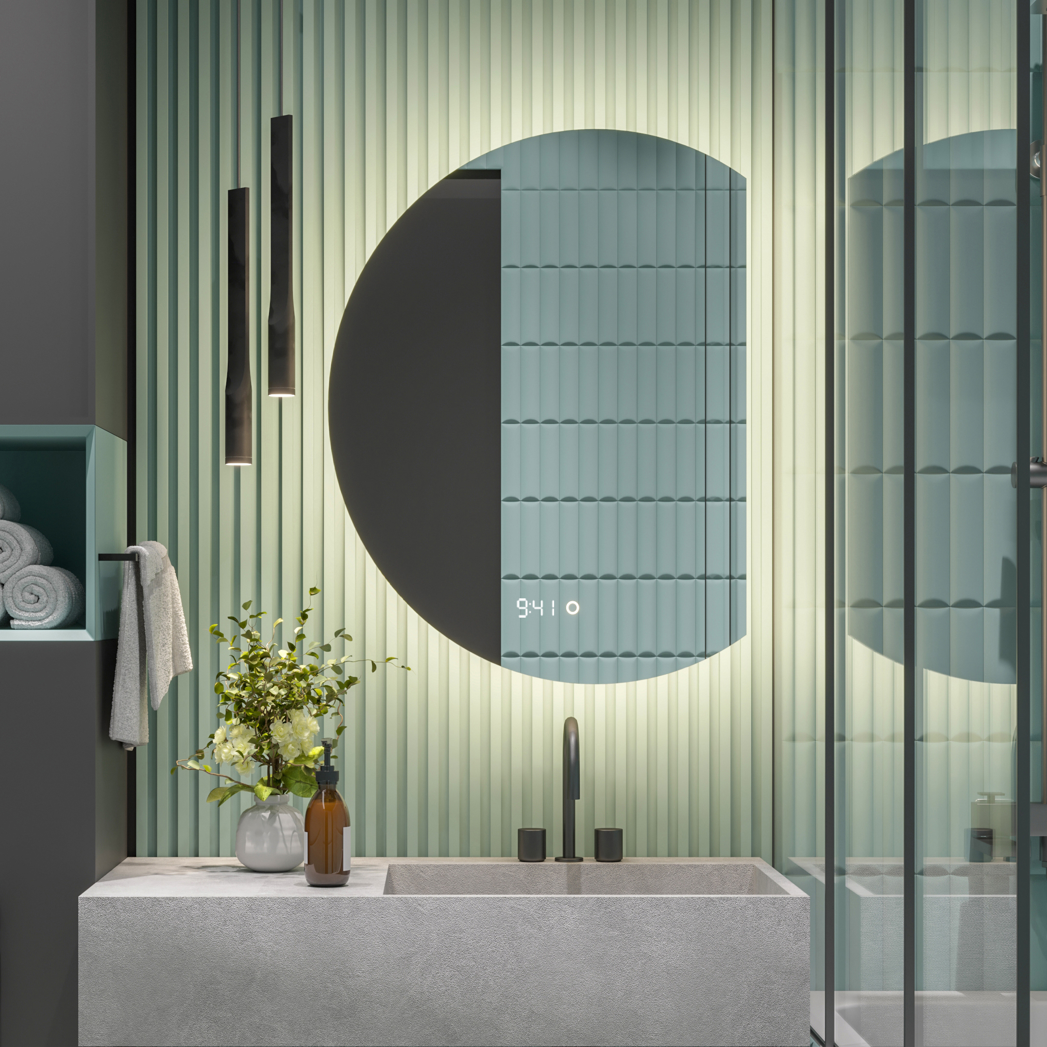 Изображение товара Шкаф для ванной комнаты Alias shd705025r с подсветкой 50x30см