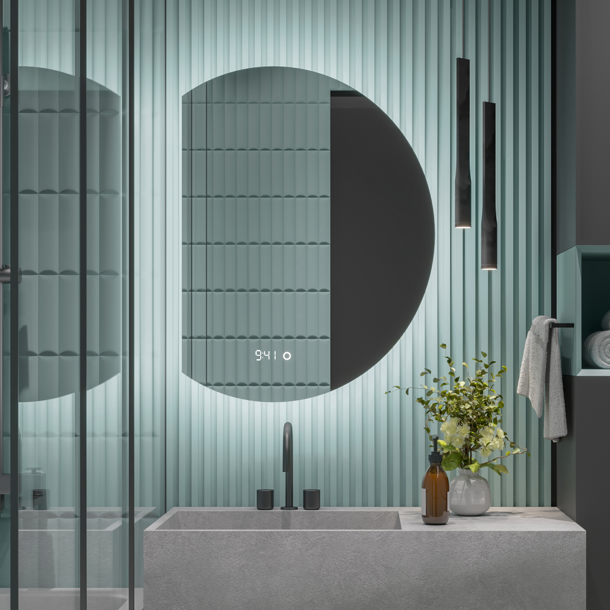 Изображение товара Шкаф для ванной Alias Dafna с подсветкой и зеркалом 50x30 см