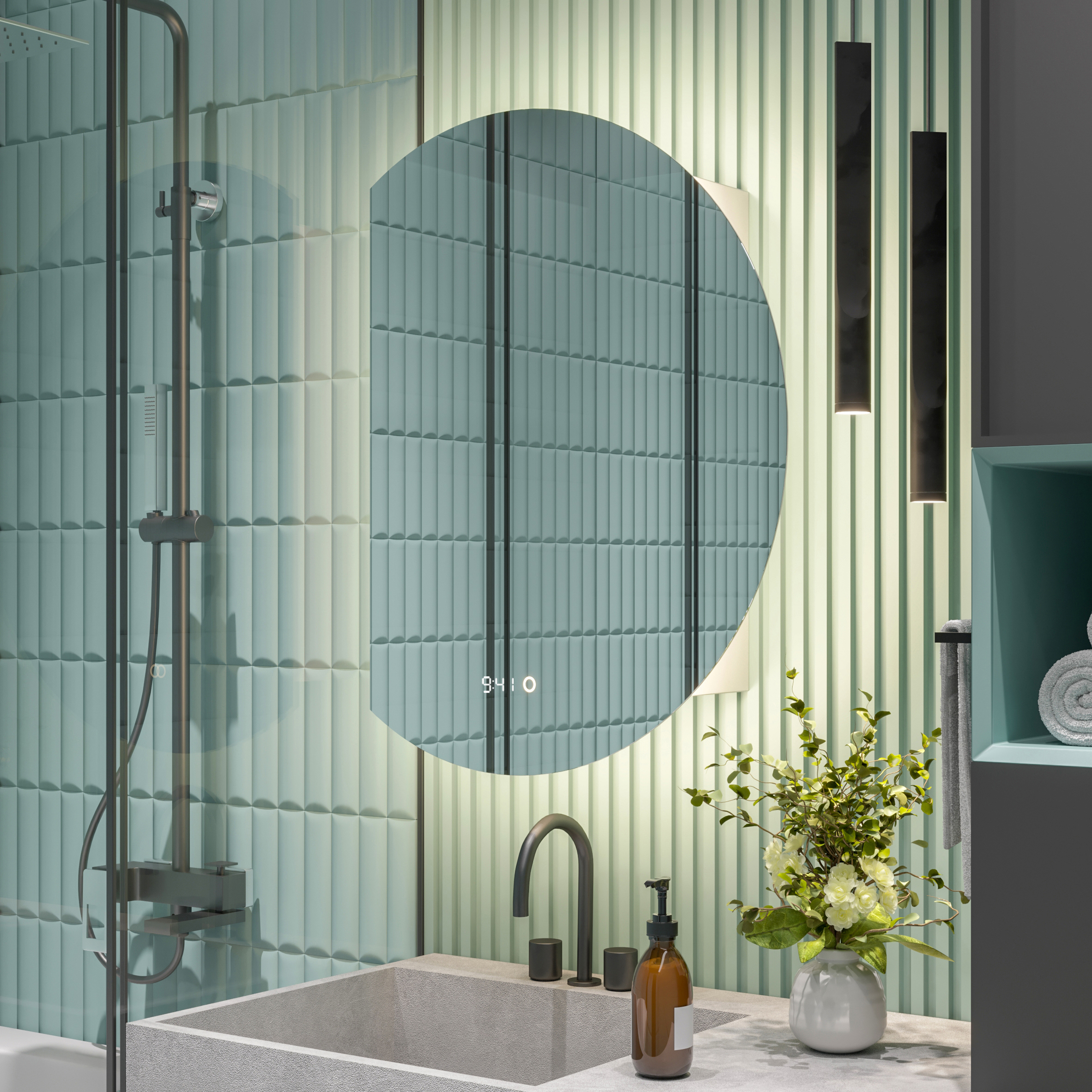 Изображение товара Шкаф для ванной комнаты Alias shd907035l с подсветкой 70x40см