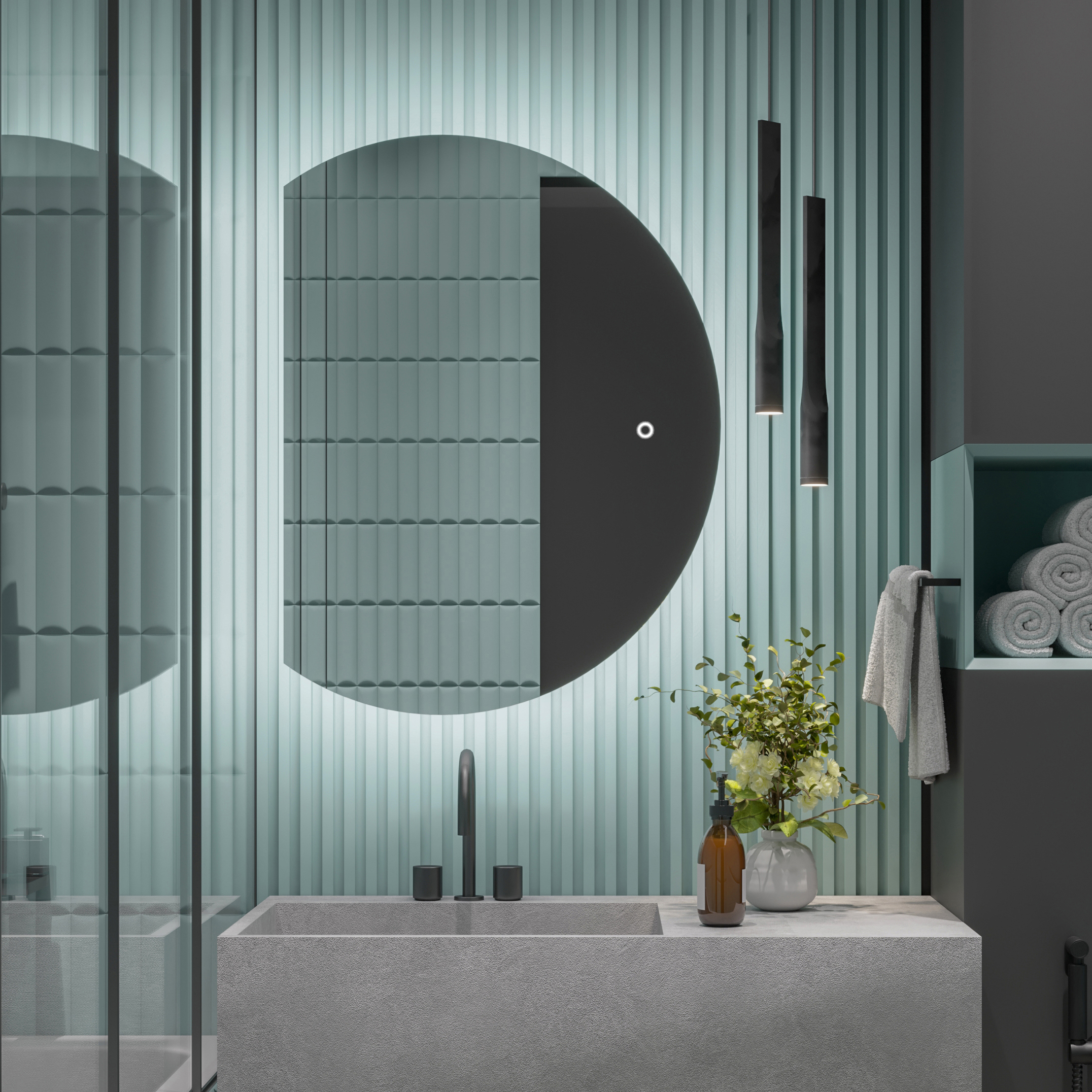 Изображение товара Шкаф для ванной комнаты Alias shd90701 с подсветкой 70x40см