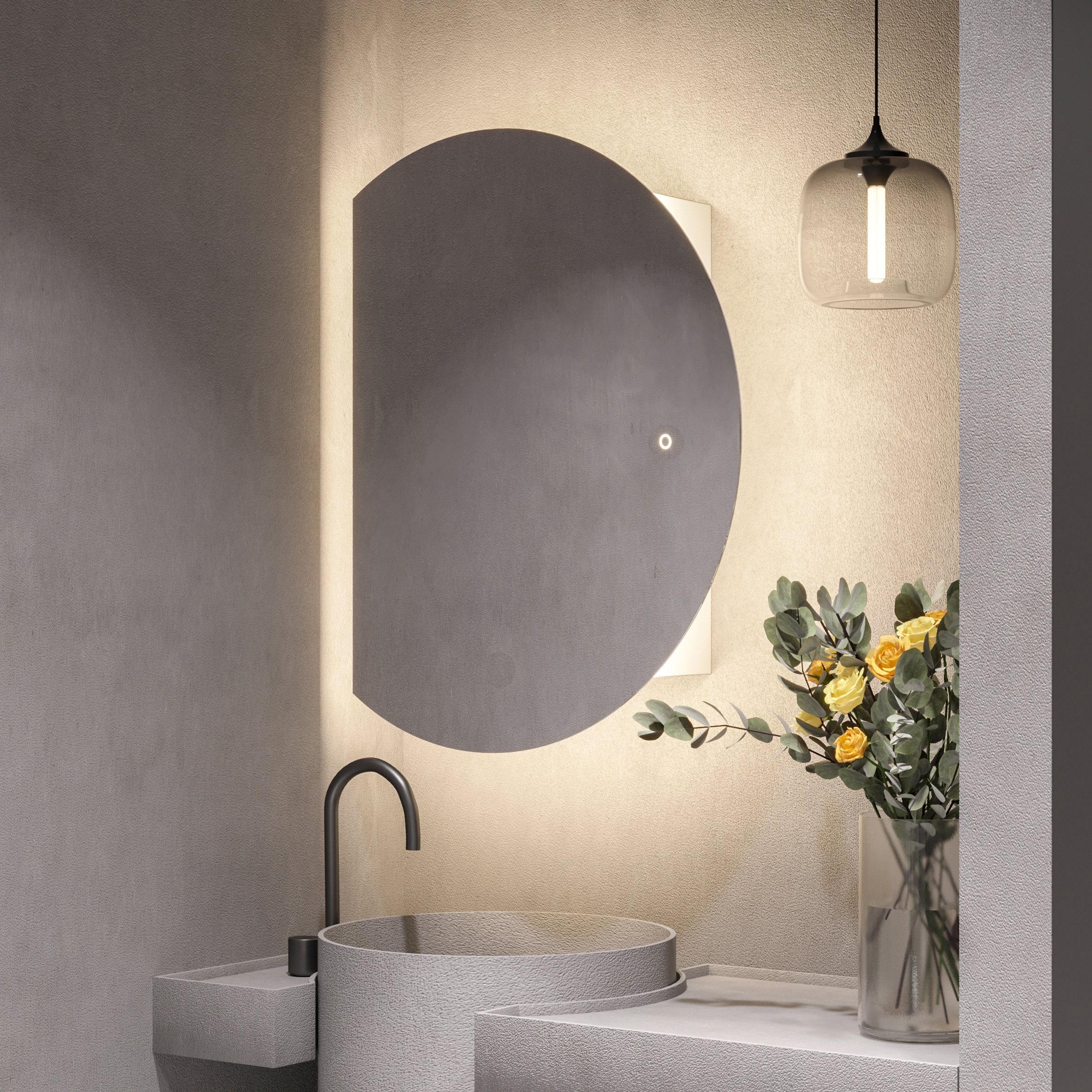 Изображение товара Шкаф для ванной комнаты Alias shd90703 с подсветкой 70x40см