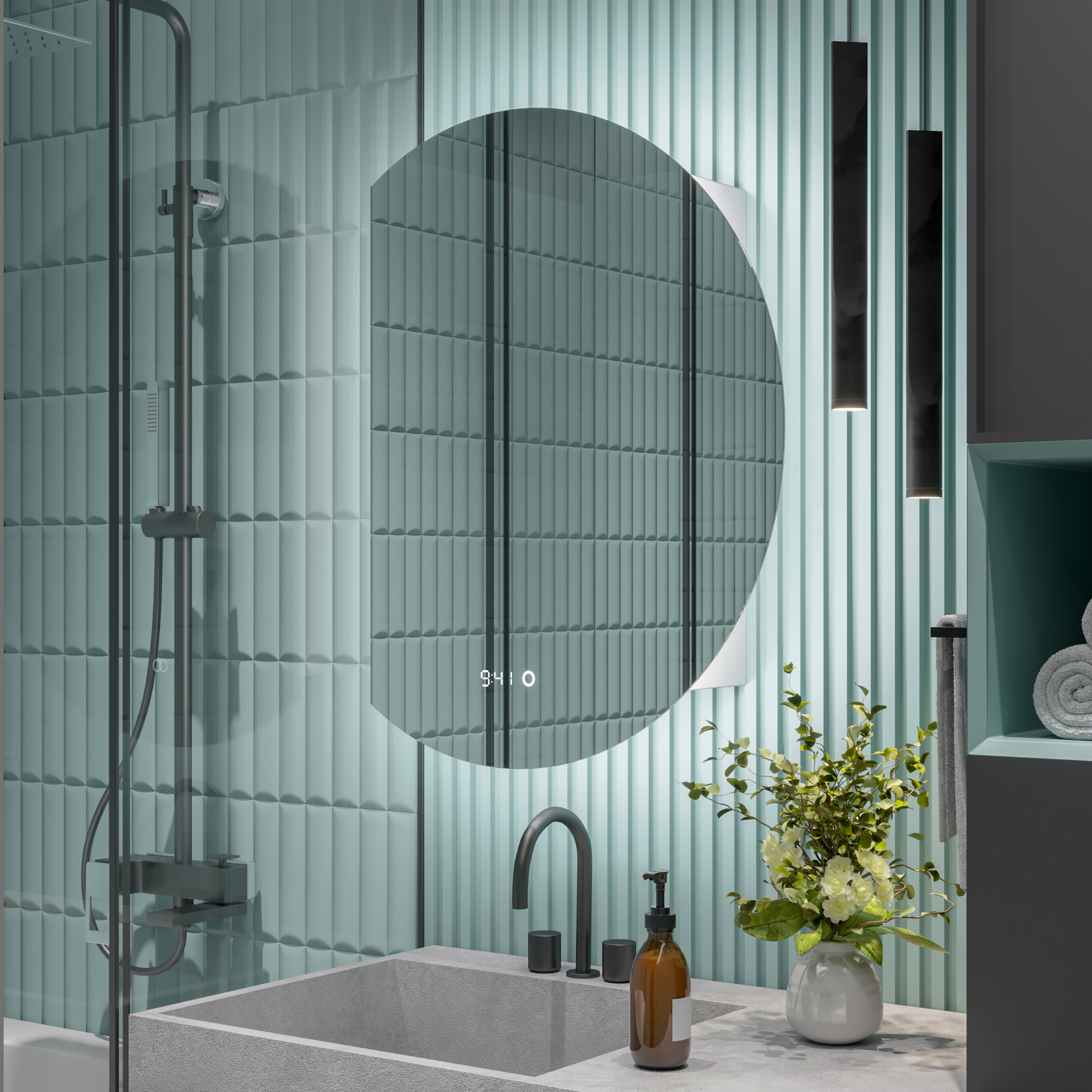 Изображение товара Шкаф для ванной комнаты Alias shd907015l с подсветкой 70x40см