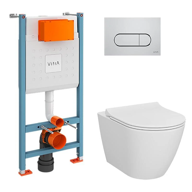 Изображение товара Комплект инсталляция с унитазом Vitra 23-00031238 9878B003-7200lum цвет белый