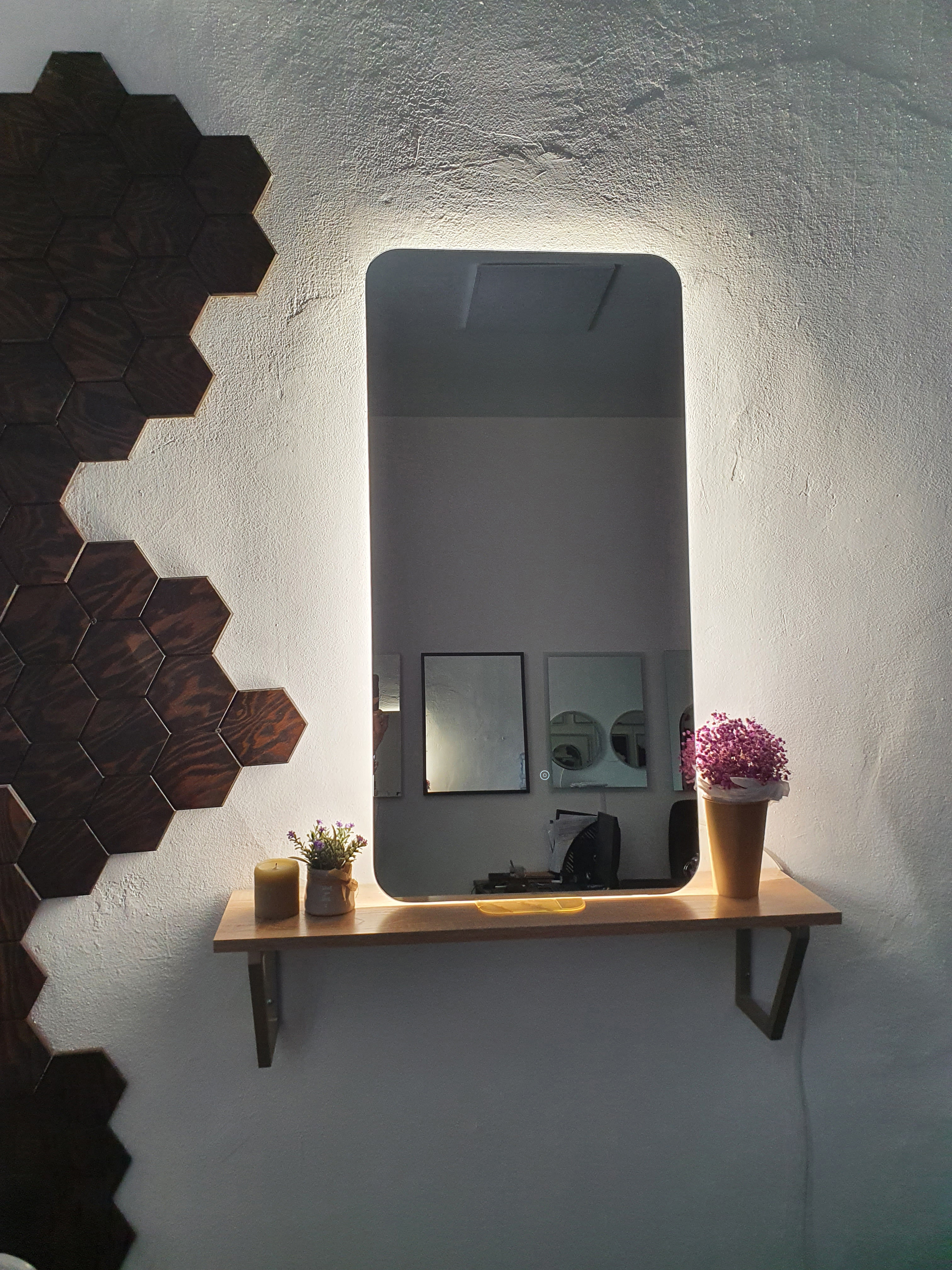 Изображение товара Зеркало для ванной Alfa mirrors Olga 459 Ol-459Vd с подсветкой 40x90см