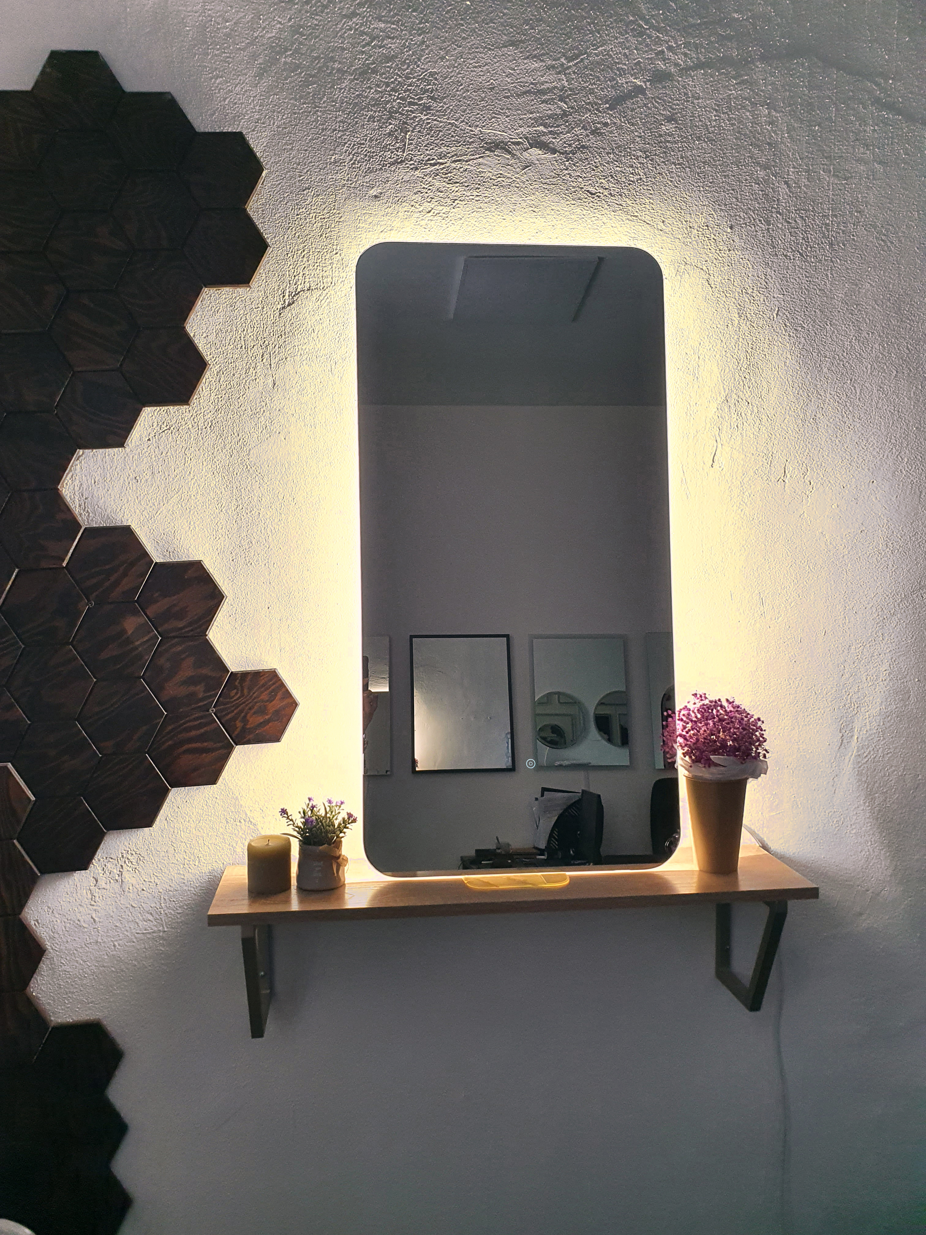 Изображение товара Зеркало для ванной Alfa mirrors Olga 459 Ol-459Vt с подсветкой 40x90см