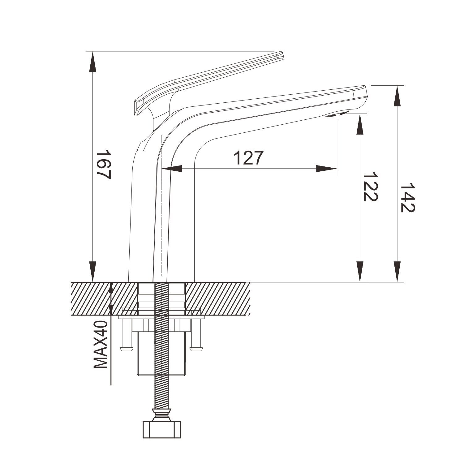 Изображение товара Смеситель для раковины Rose R3901C, белый