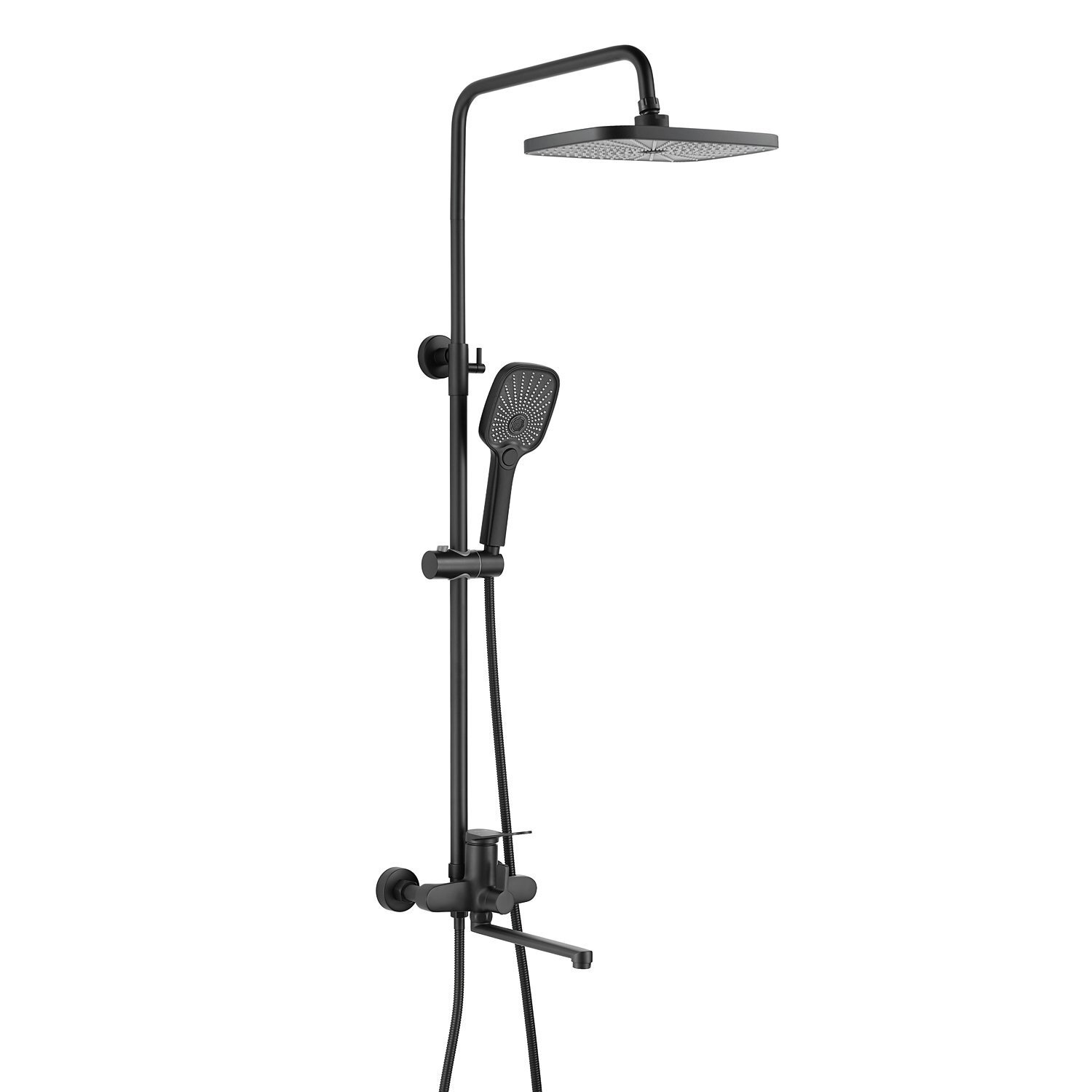 Изображение товара Душевая система Shevanik S6236H черная современная с верхним и ручным душем