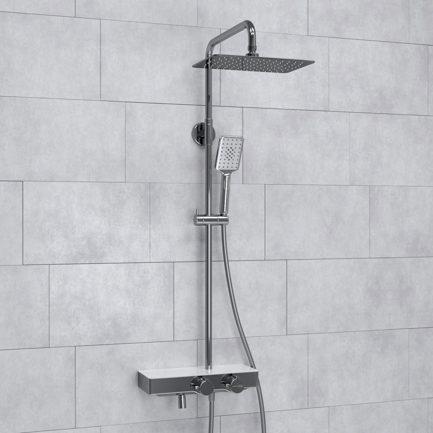Изображение товара Душевая стойка Wasserkraft 2222500005066 A113.069.126.CH Thermo 3 режимная цвет белый/хром