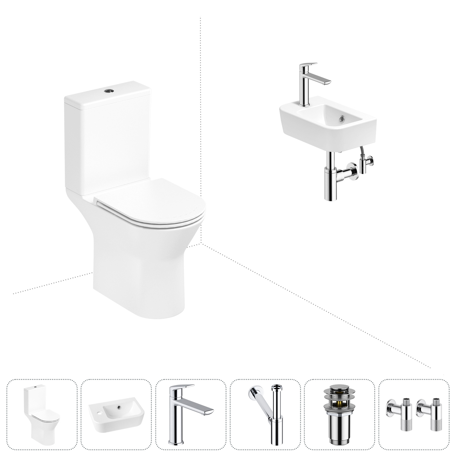 Изображение товара Безободковый напольный унитаз Lavinia Boho Elegant Rimless 202008655 комплект для туалета