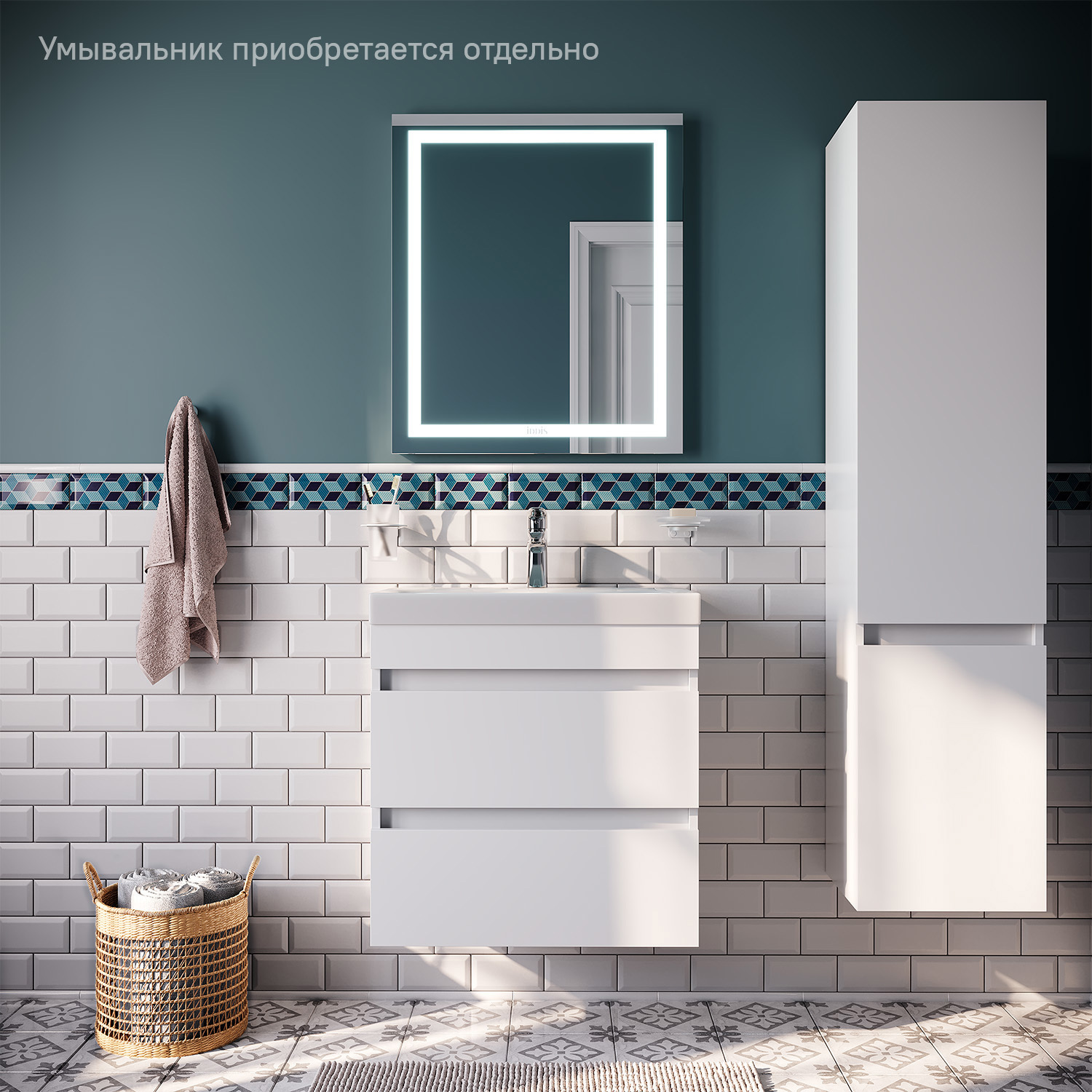 Изображение товара IDDIS Zodiac ZOD6CB0i95 тумба подвесная под раковину белая 59 2 см
