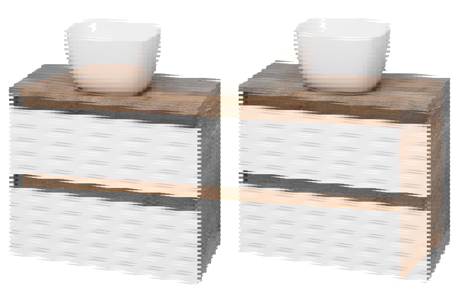 Изображение товара Тумба под раковину Brevita Dakota 100 см с ящиками подвесная белая Россия