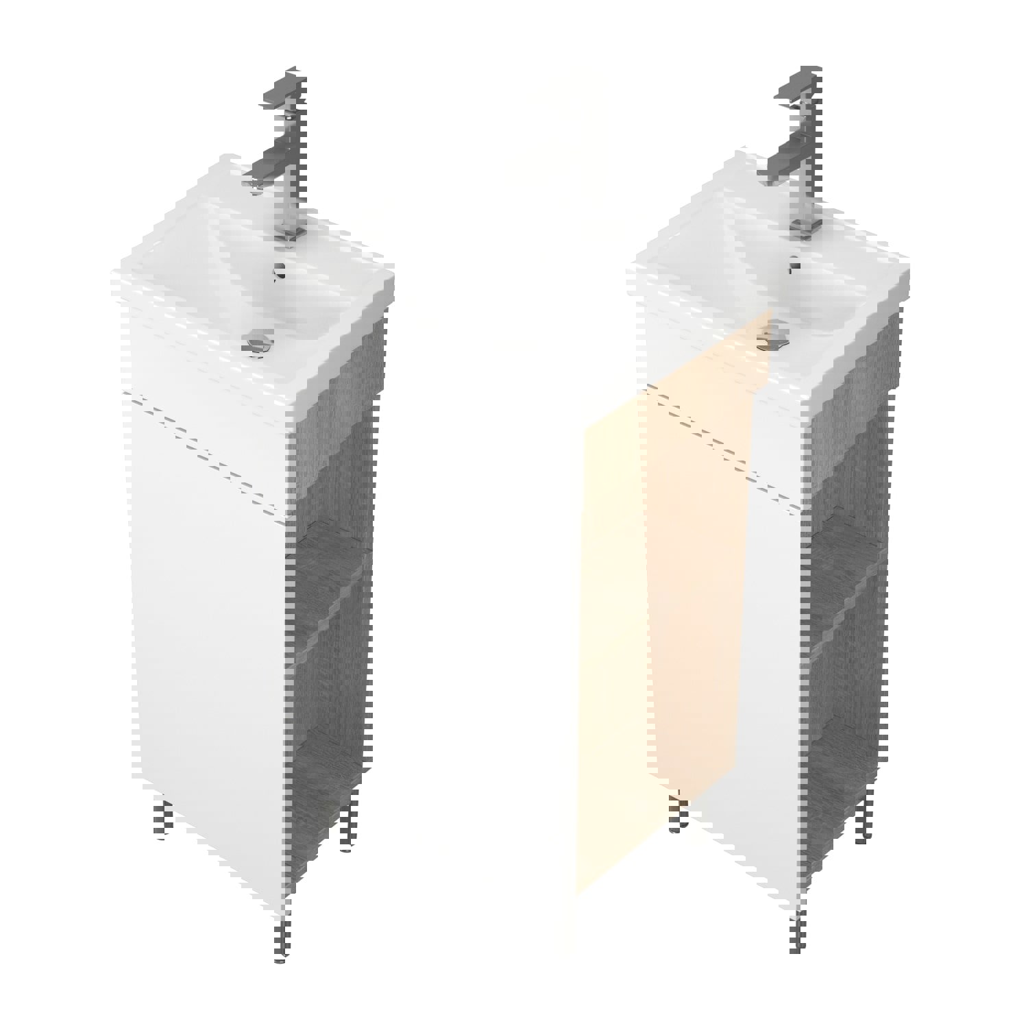 Изображение товара Тумба под раковину Uncoria Алегра 55030 подвесная 47см цвет белый/дуб сонома