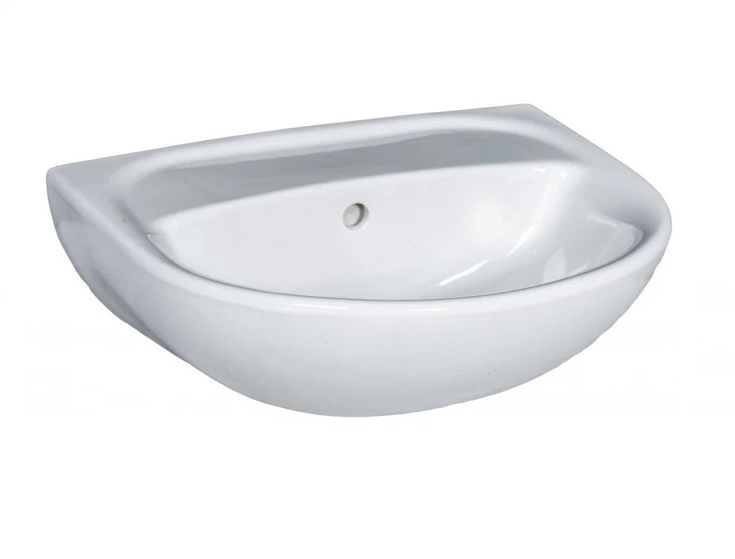 Изображение товара Раковина Катунь белая 49x20 см без отверстия под смеситель перелив Included