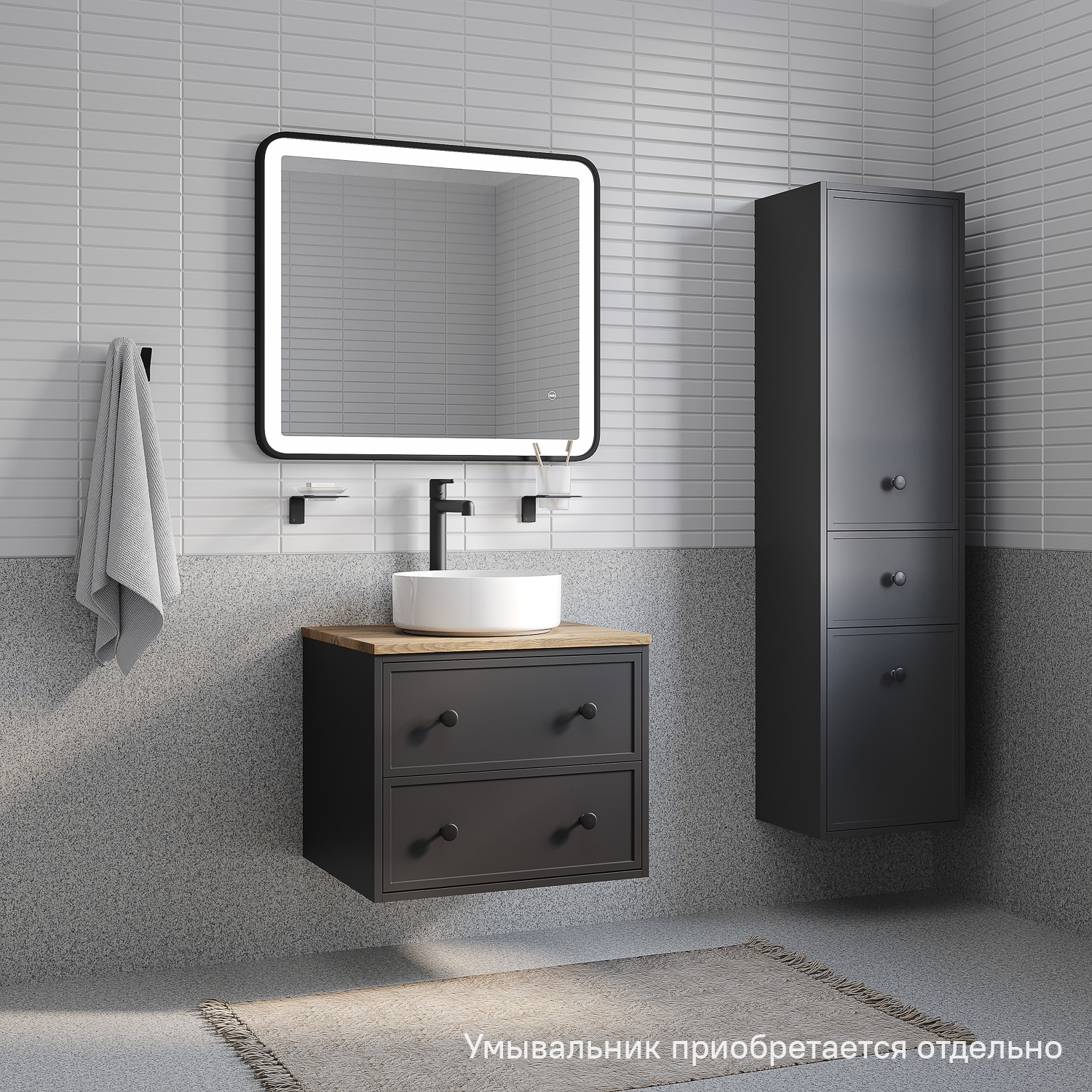 Изображение товара Подвесная тумба для ванной IDDIS Torr 60 см дуб верона влагостойкая мебель