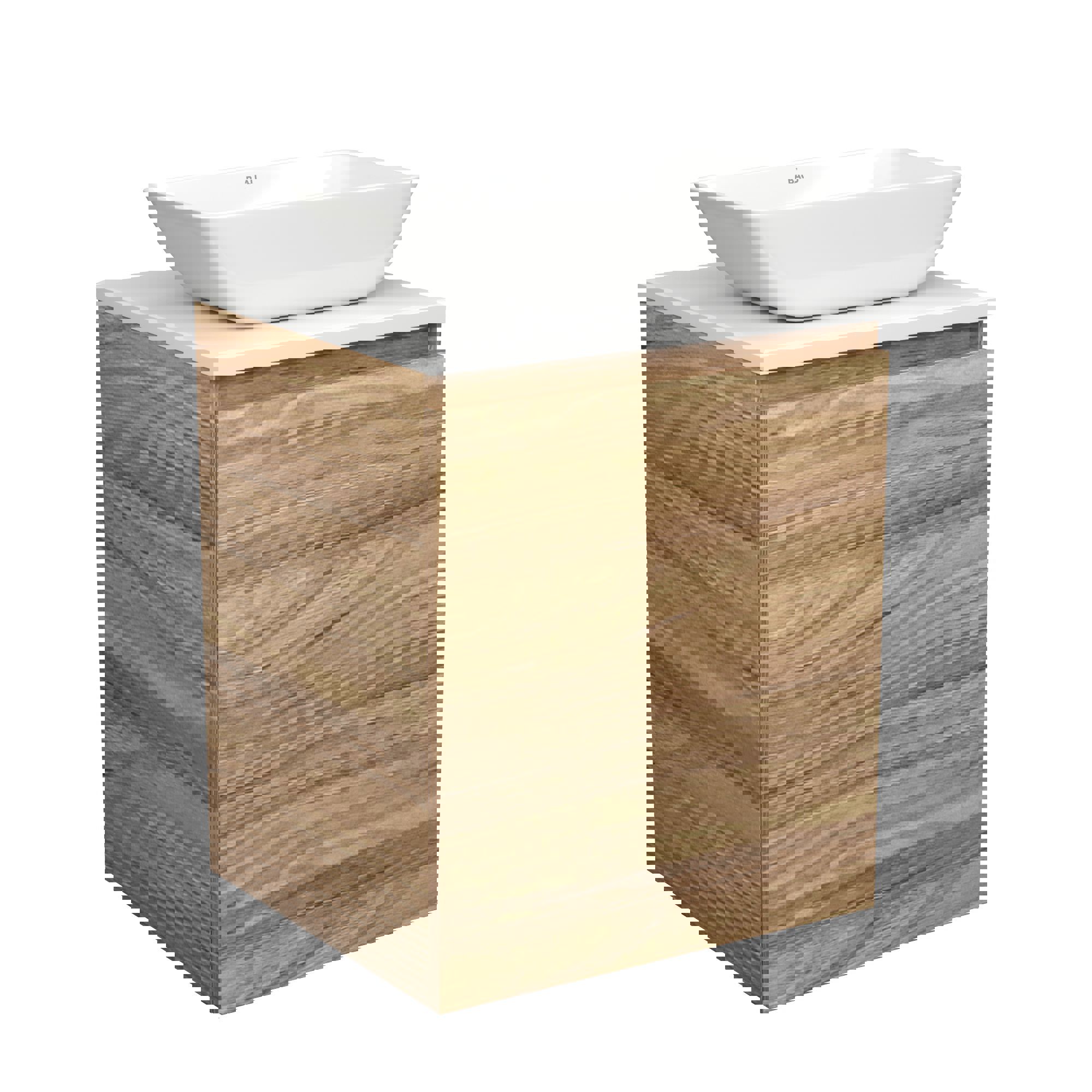 Изображение товара Тумба Bau Dream Blackwood 50 с дверцей и раковиной Spectrum mini 47x24 для ванной