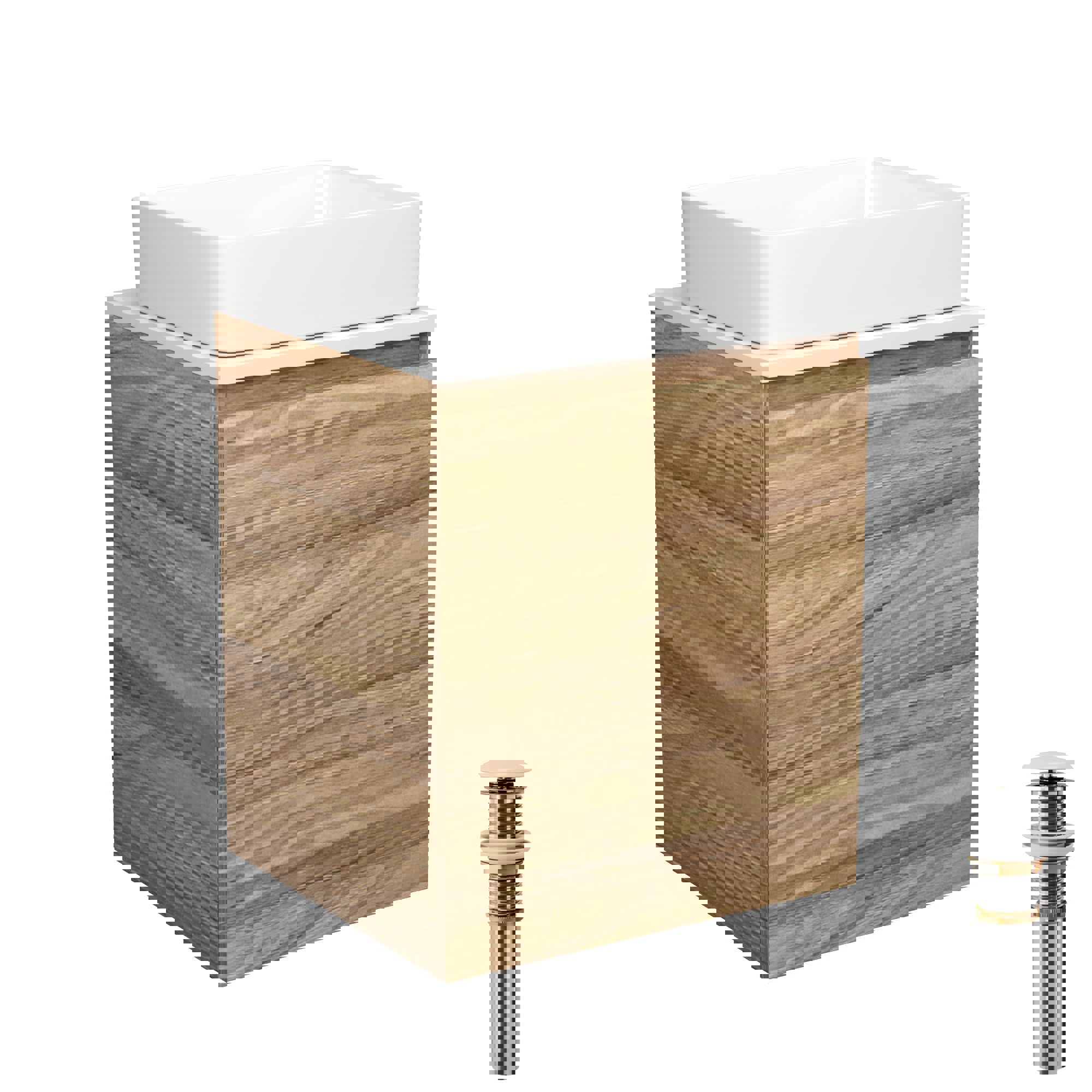 Изображение товара Тумба Bau Dream Blackwood 50 с дверцей SD3030, раковина Hotel 48x37, выпуск клик клак, белый