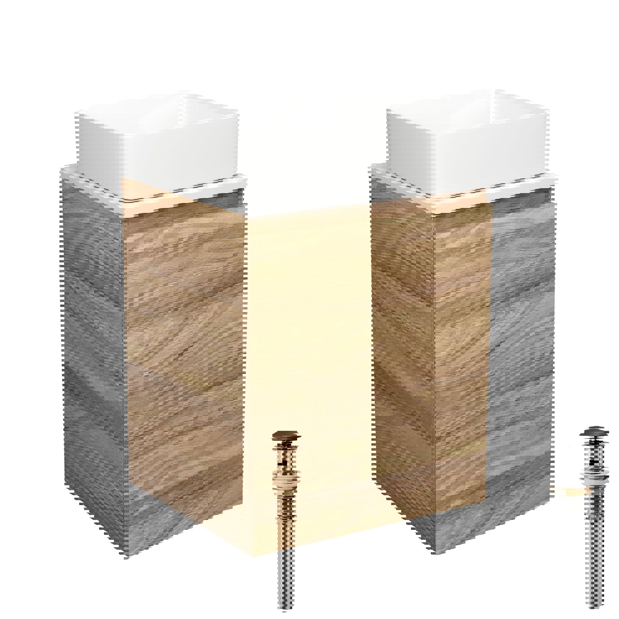 Изображение товара Тумба для ванной Bau Dream Blackwood 50 с раковиной BAU Hotel 48x37 и системой click clack