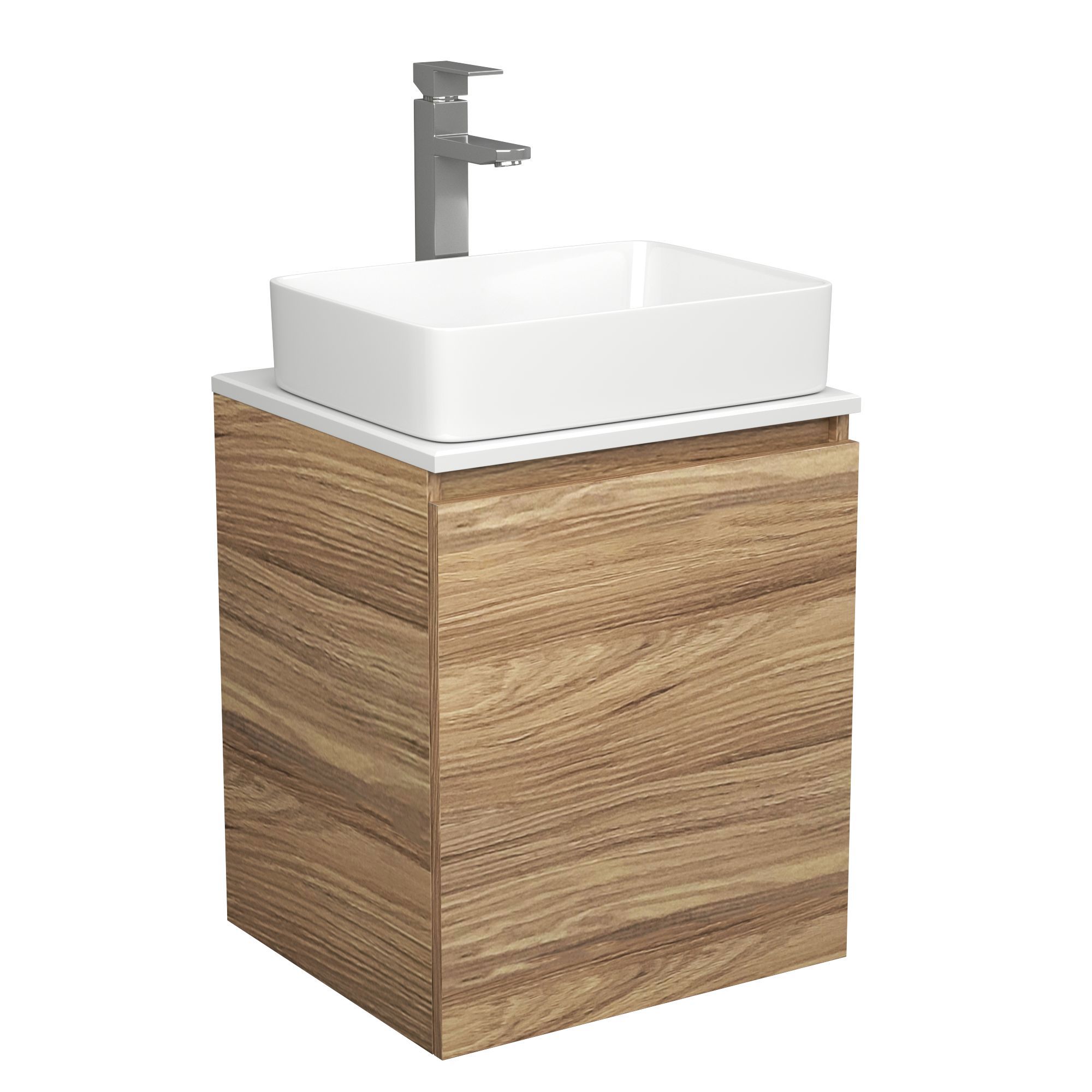 Изображение товара Тумба Bauedge Dream Blackwood 50 с дверцей SD3033, раковина BAU Hotel 48x37, смеситель для раковины высокий Hotel Still, нержавеющая сталь Изображение товара Тумба Bauedge Dream Blackwood 50 с дверцей SD3033, раковина BAU Hotel 48x37, смеситель для раковины высокий Hotel Still, нержавеющая сталь