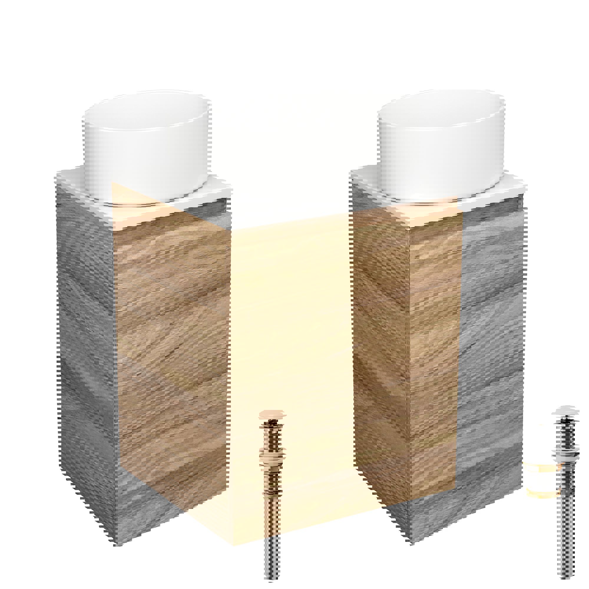 Изображение товара Тумба BAUEDGE Dream 50x60 см с дверцей и накладной раковиной BAU Nimb 50x36, белая
