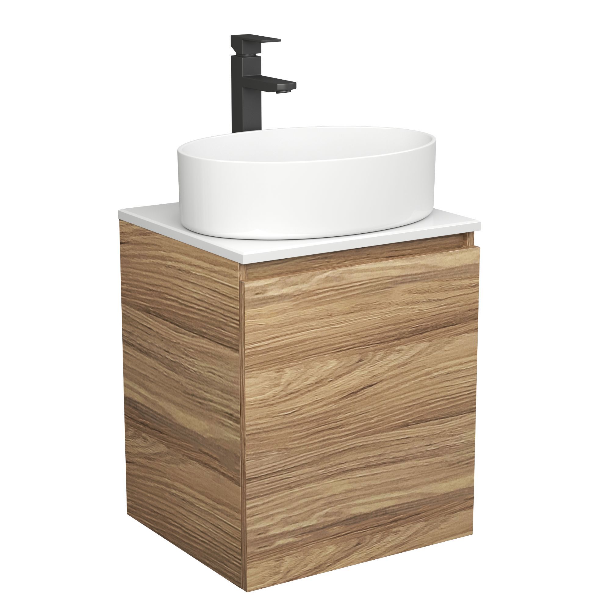Изображение товара Тумба Bauedge Dream Blackwood 50 с дверцей SD3041, раковина Nimb 50x36, смеситель для раковины высокий Hotel Black, черный Изображение товара Тумба Bauedge Dream Blackwood 50 с дверцей SD3041, раковина Nimb 50x36, смеситель для раковины высокий Hotel Black, черный